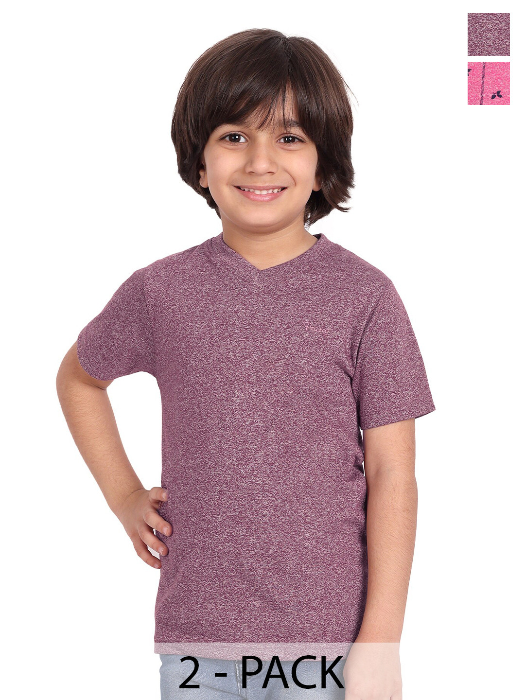 

BAESD Boys Pack Of 2 Printed Cotton T-shirts, Brown