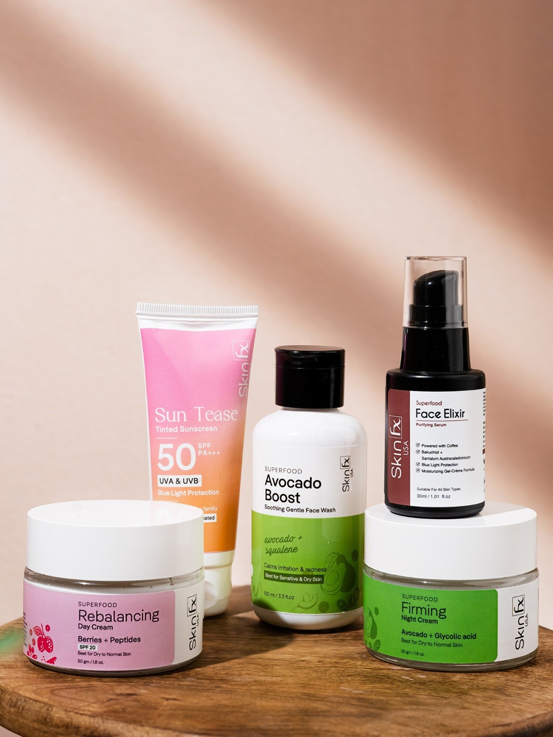 

Skin Fx Superfood Set Of 5 Day Cream-Face Wash-Serum-Night Cream-Sunscreen, White