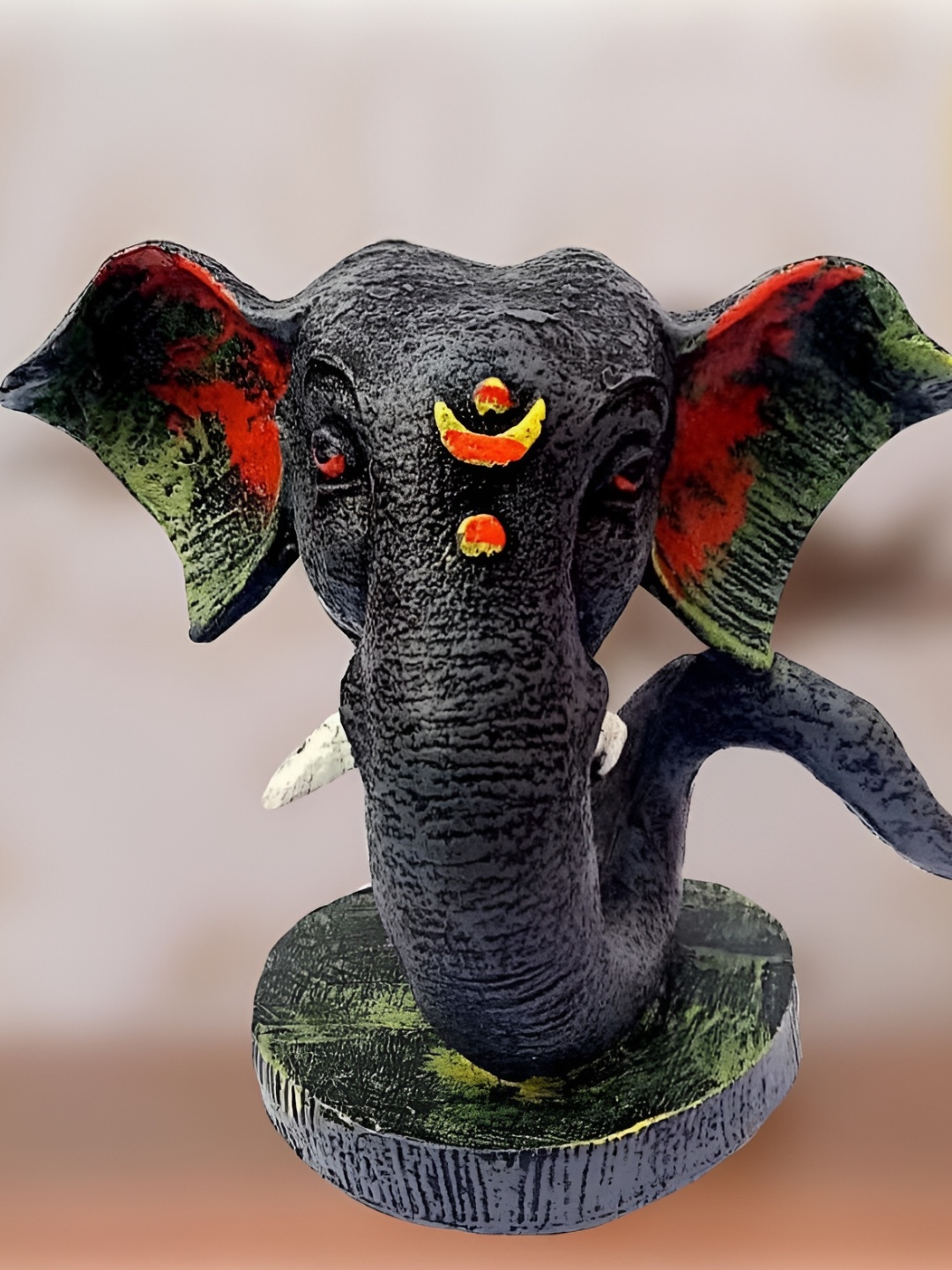 

krishnagallery1 Grey & Red Animals Small Figurine Showpiece