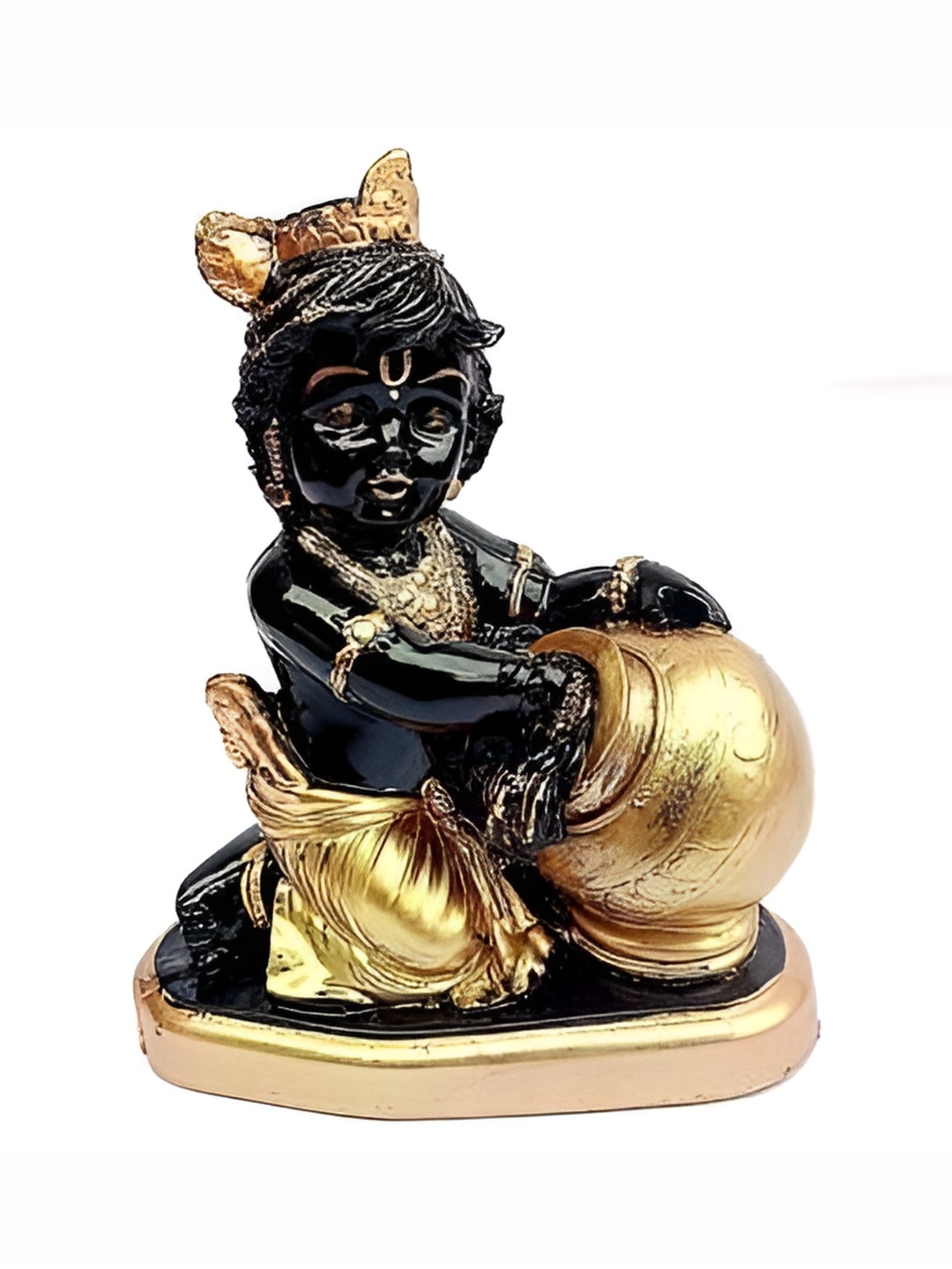 

krishnagallery1 Black & Gold-Tone Religious Idol Showpiece
