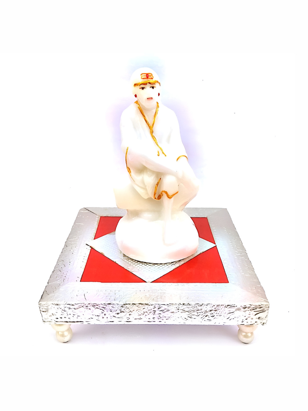

krishnagallery1 White & Gold-Tone Religious Marble Idol Showpiece
