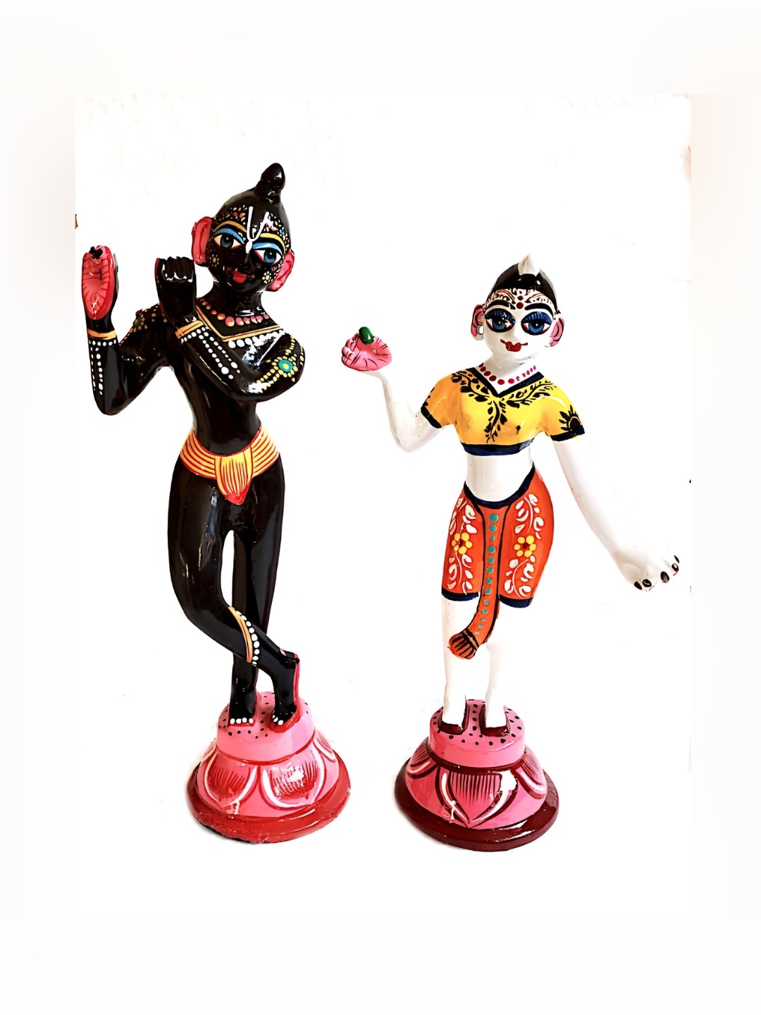 

krishnagallery1 Black & Yellow 2 Pieces Brass Religious Idol Showpiece
