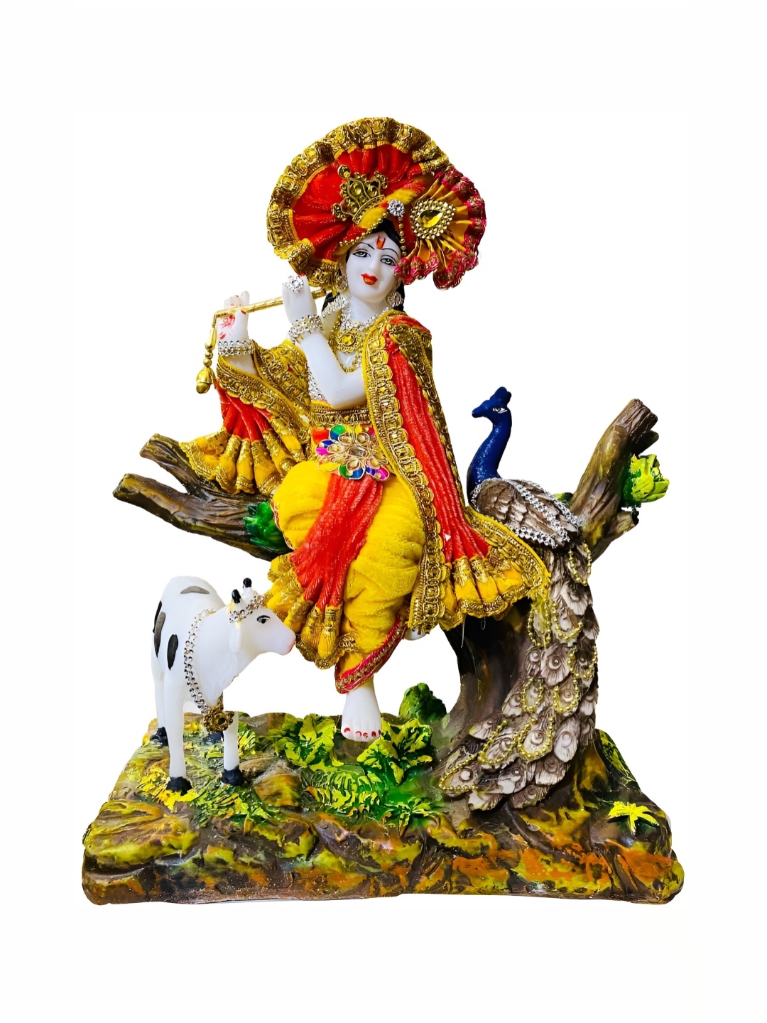 

krishnagallery1 White & Yellow Lord Krishna Idol Showpiece