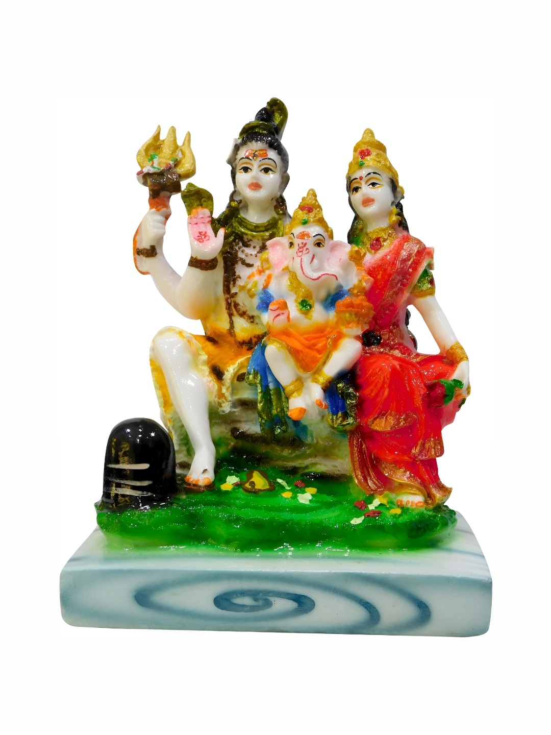 

krishnagallery1 White & Gold Toned Religious Marble Showpiece