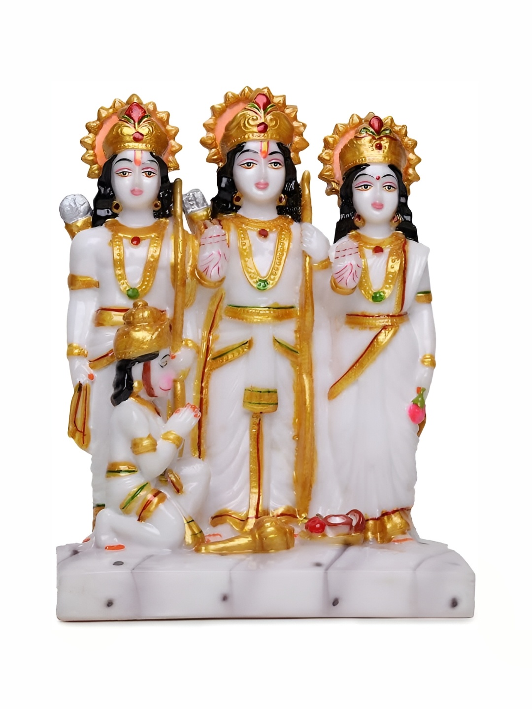 

krishnagallery1 White & Gold Toned Religious Marble Idol Showpiece