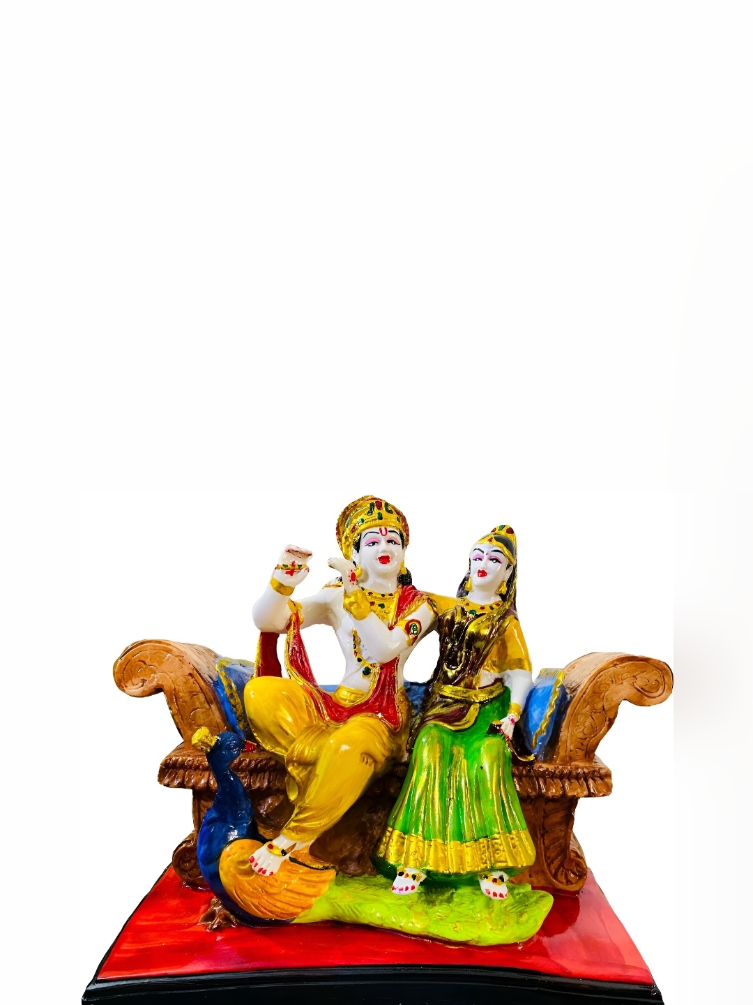 

krishnagallery1 White & Yellow Marble Religious Idol Showpiece