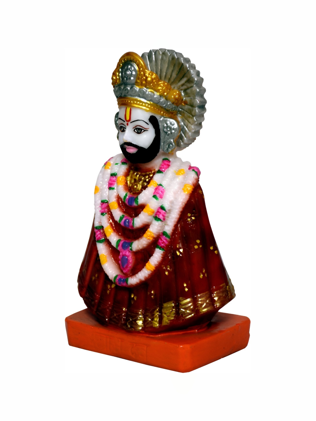 

krishnagallery1 White Red Marble Religious Showpiece