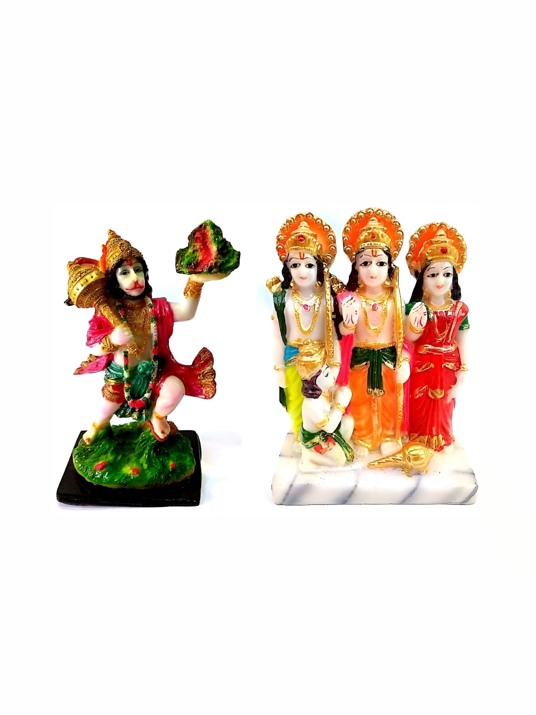 

krishnagallery1 White & Gold Toned 2 Pieces Religious Idol Showpieces