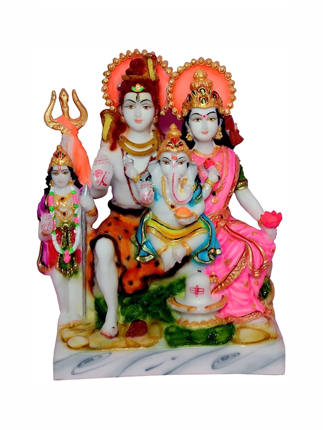 

krishnagallery1 Gold-Toned & Pink Marble Small Religious Showpiece