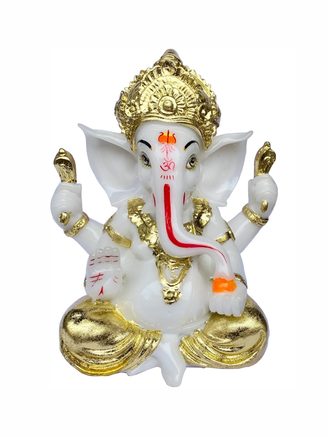 

krishnagallery1 White & Gold-Toned Marble Religious Idol Showpiece