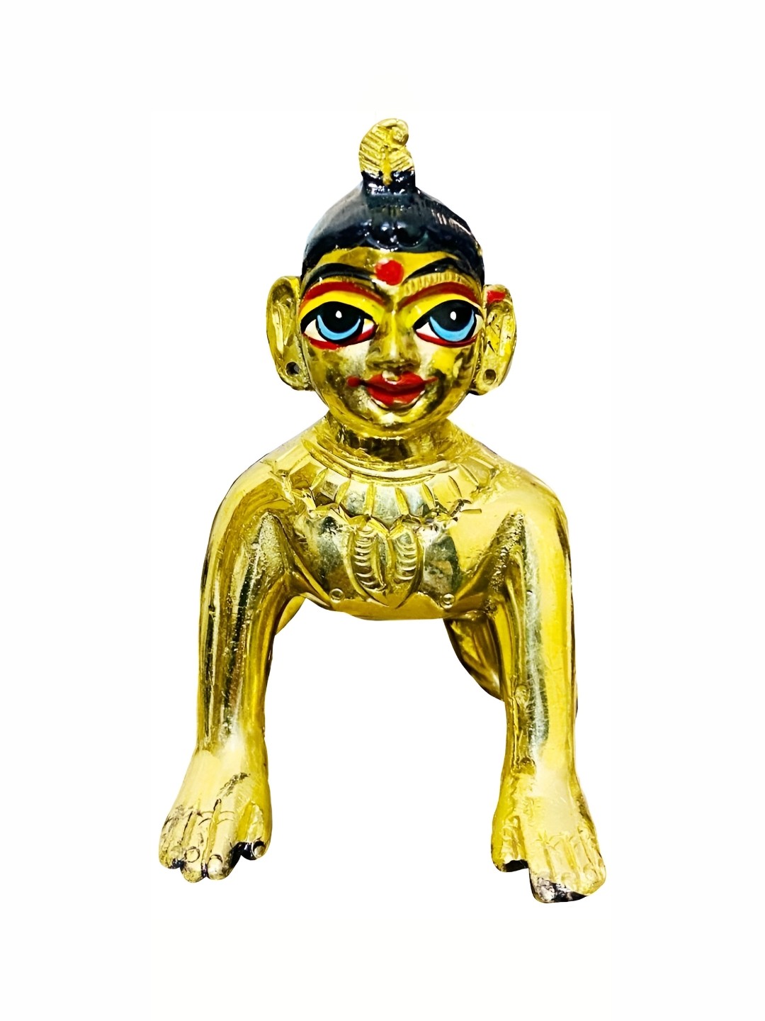 

krishnagallery1 Gold-Toned & Black Brass Small Religious Idol Showpieces