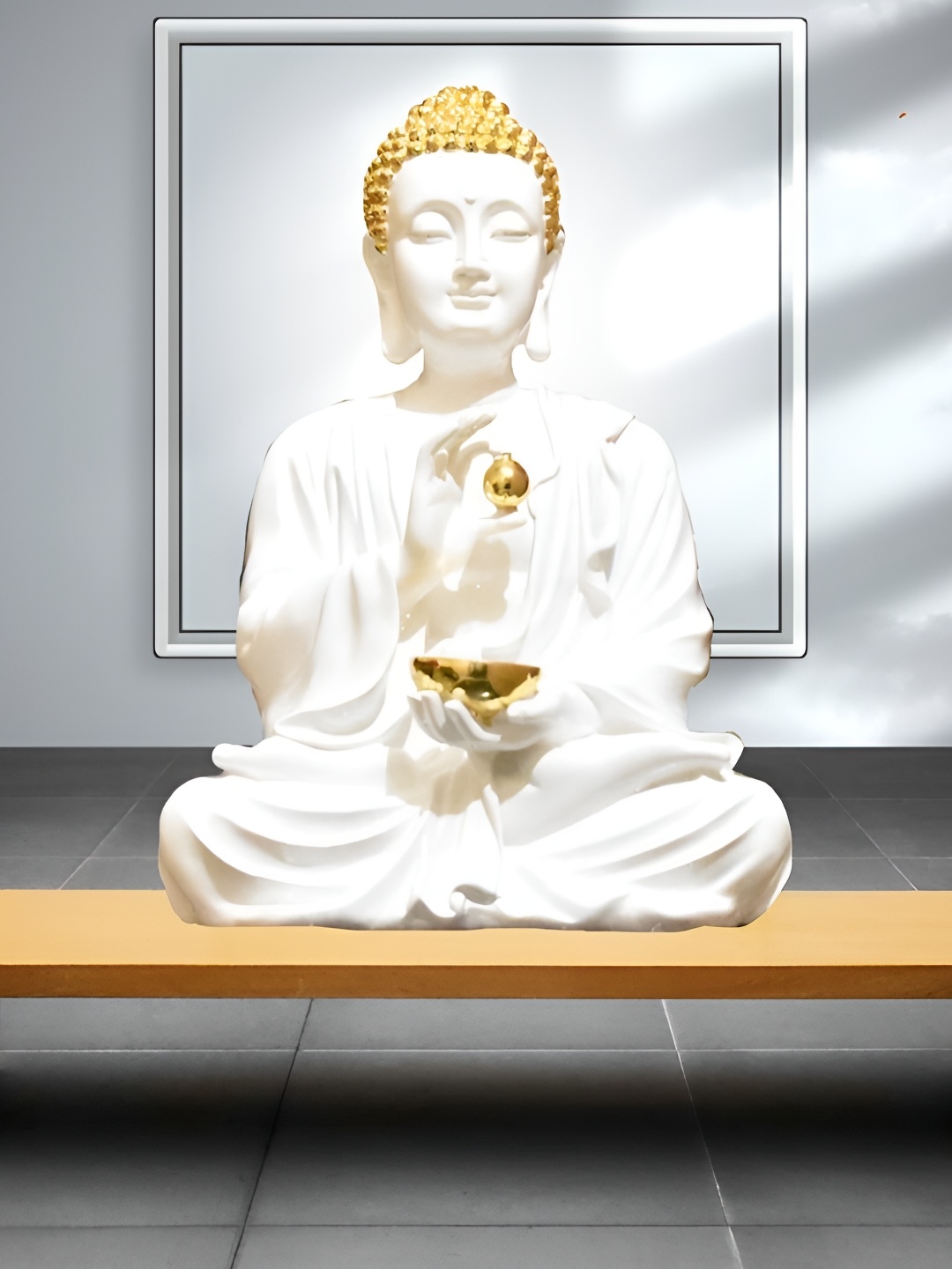 

krishnagallery1 Gold-Toned & White Buddha Showpiece