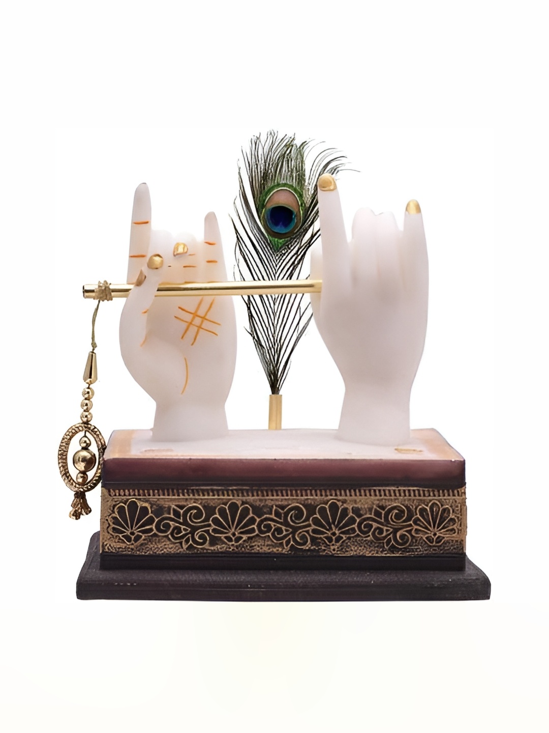 

krishnagallery1 White & Green Marble Idol Showpiece