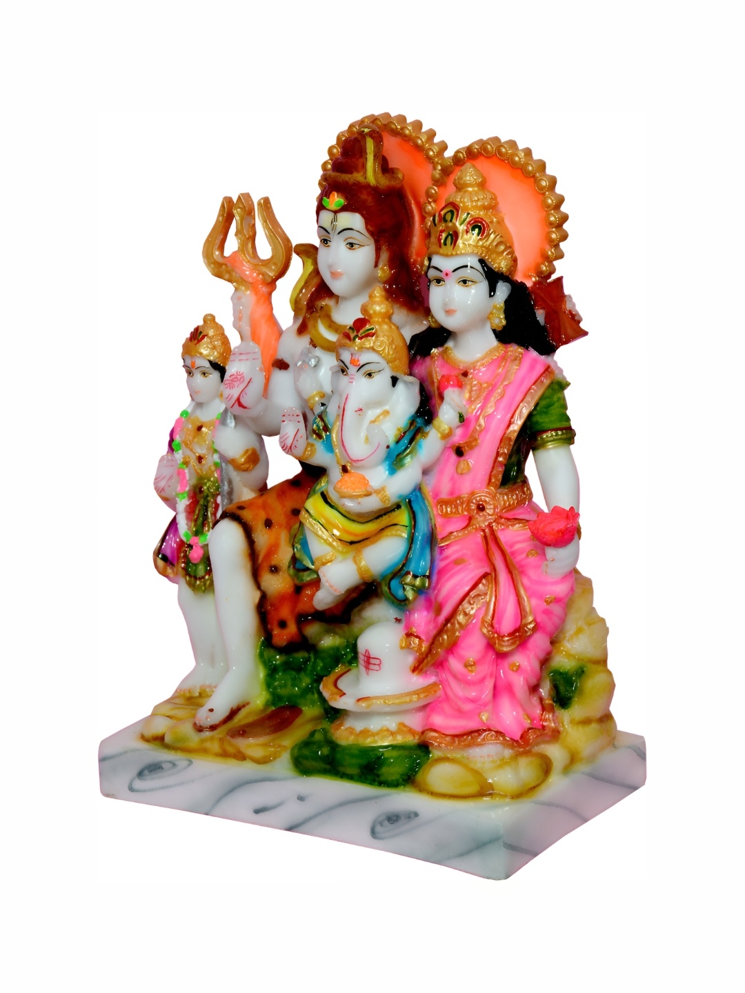 

krishnagallery1 White & Beige Family Of Lord Shiva Idol Showpiece