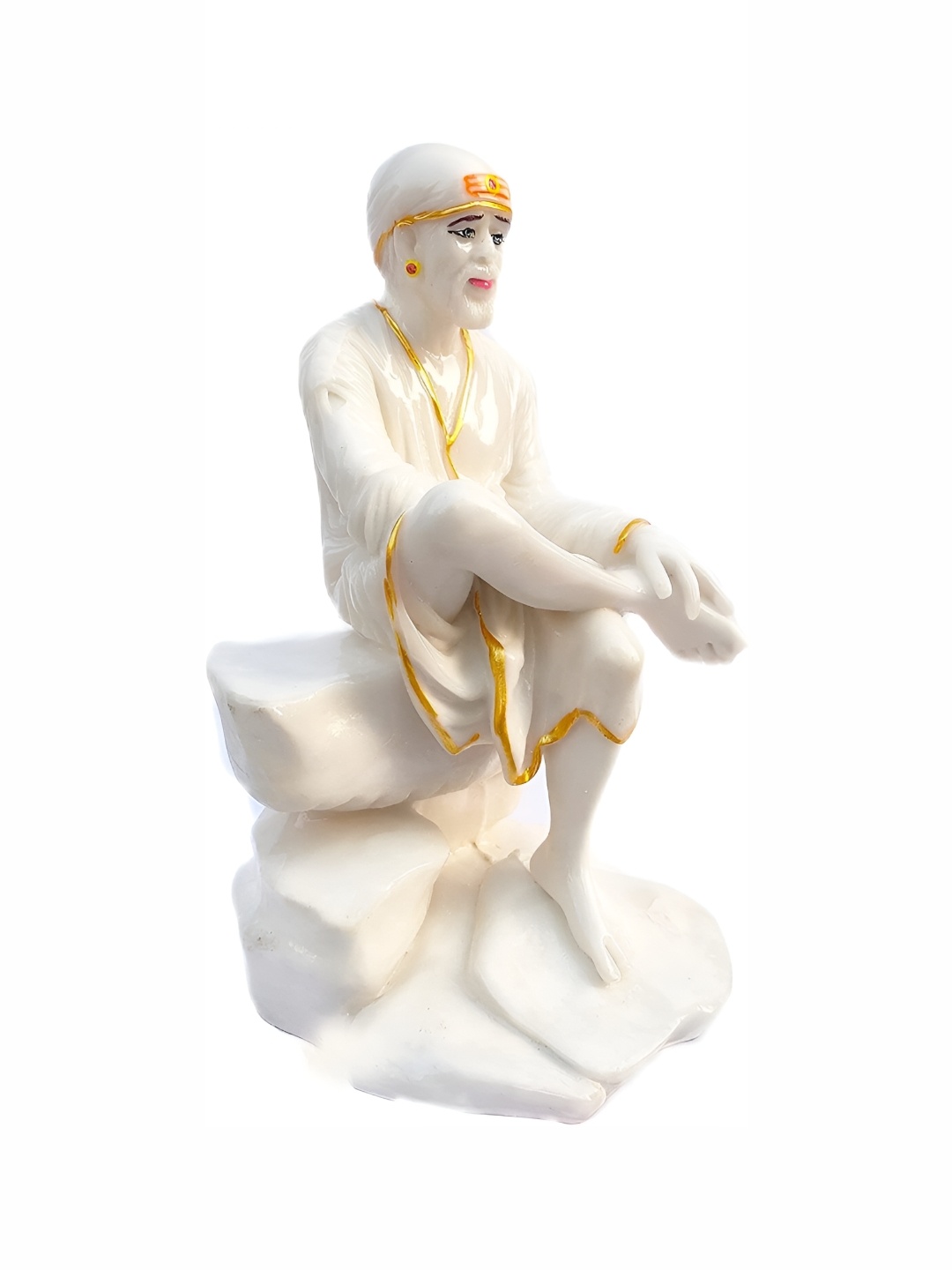

krishnagallery1 White & Gold Toned Religious Marble Showpiece