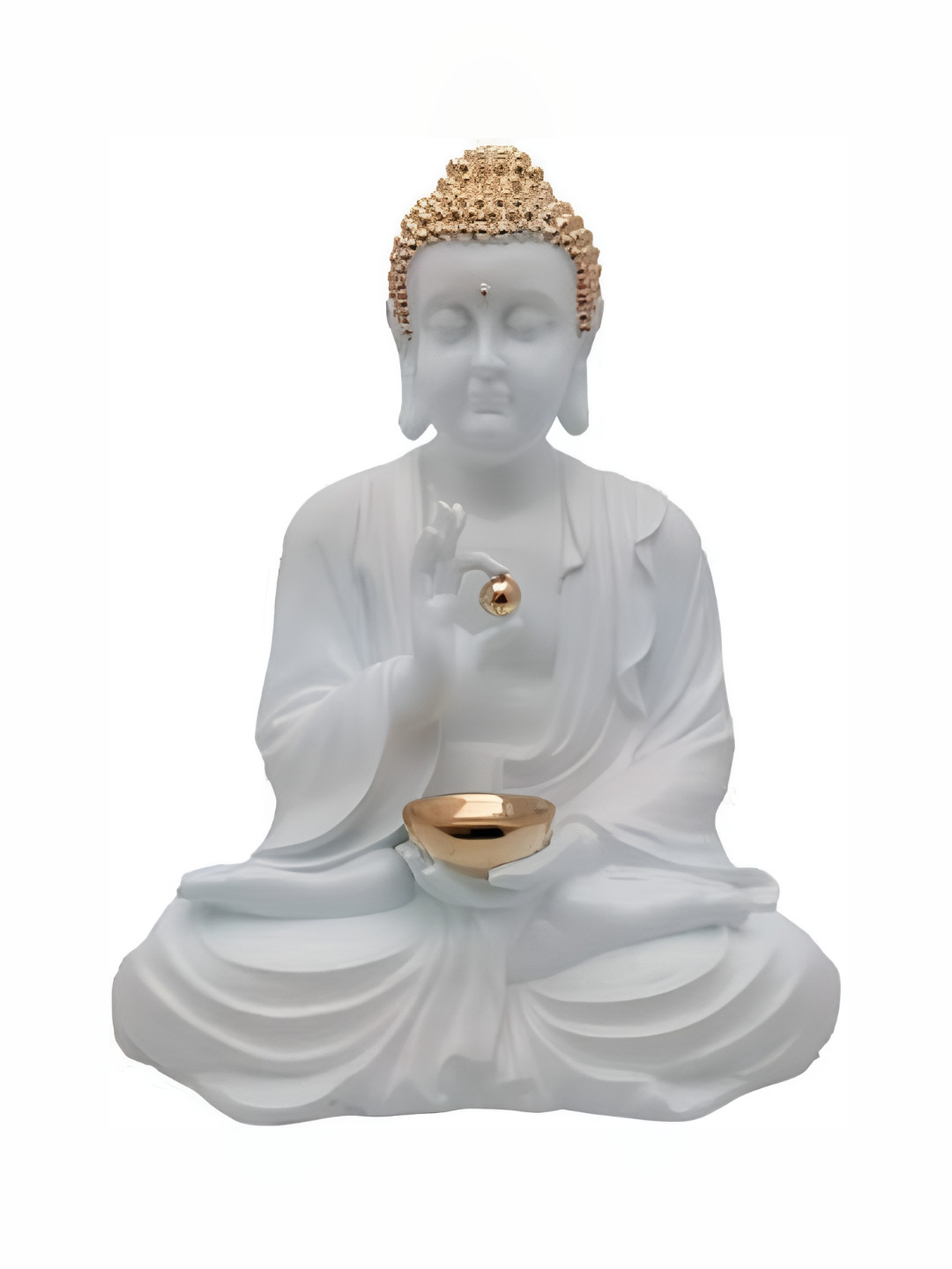 

krishnagallery1 White Buddha Polyresin Showpiece