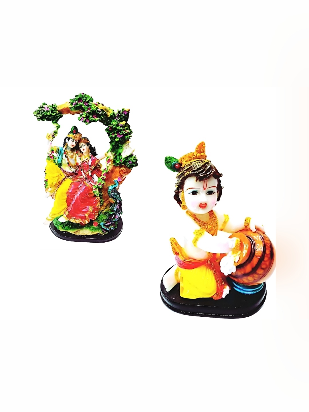 

krishnagallery1 Yellow White 2 Pieces Religious Idol Showpiece