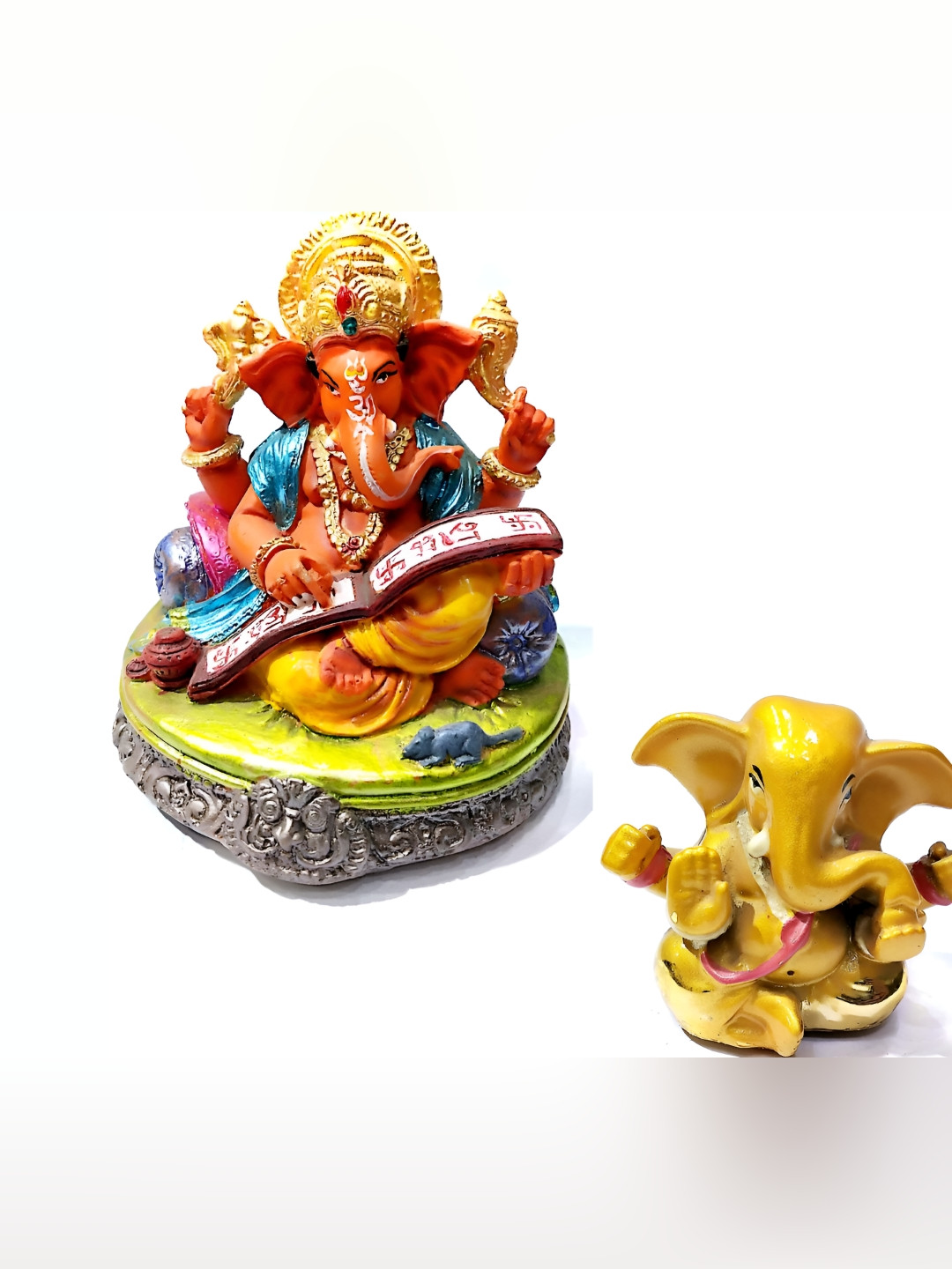 

krishnagallery1 Red & White 2 Pieces Marble Religious Idol Showpiece