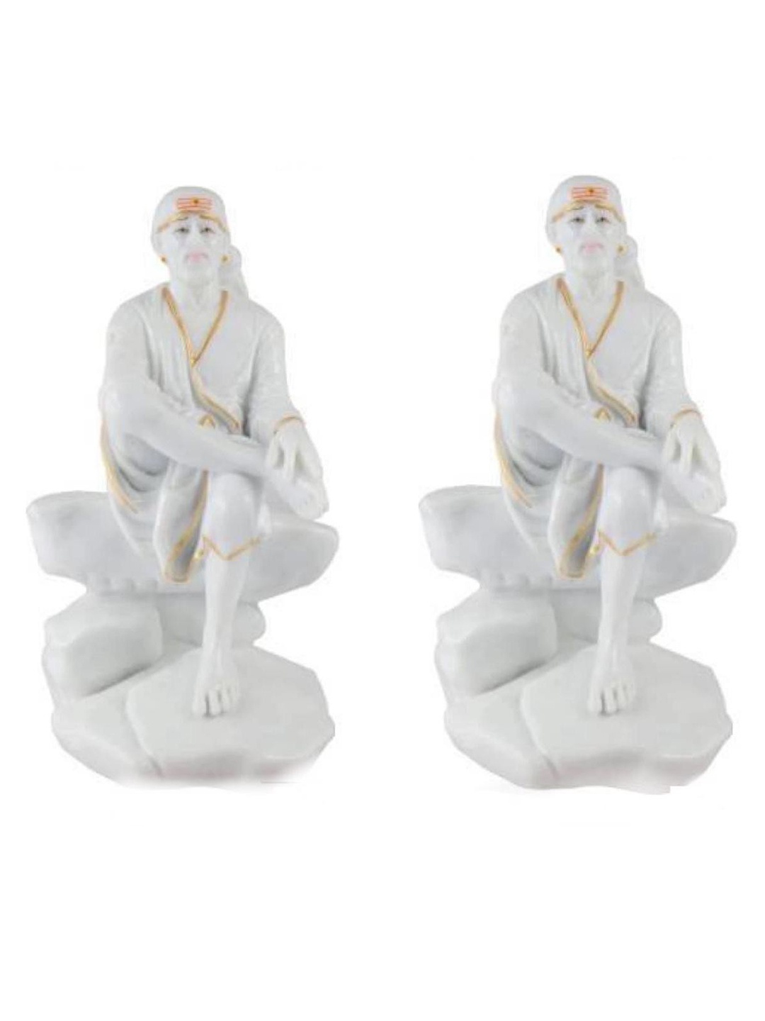 

krishnagallery1 White 2 Pieces Sai Baba Marble Showpieces