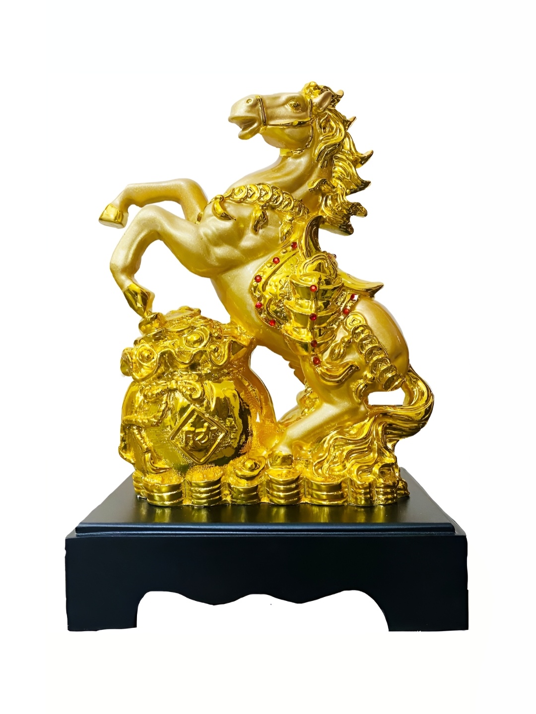 

krishnagallery1 Gold-Toned Metal Horse Showpiece