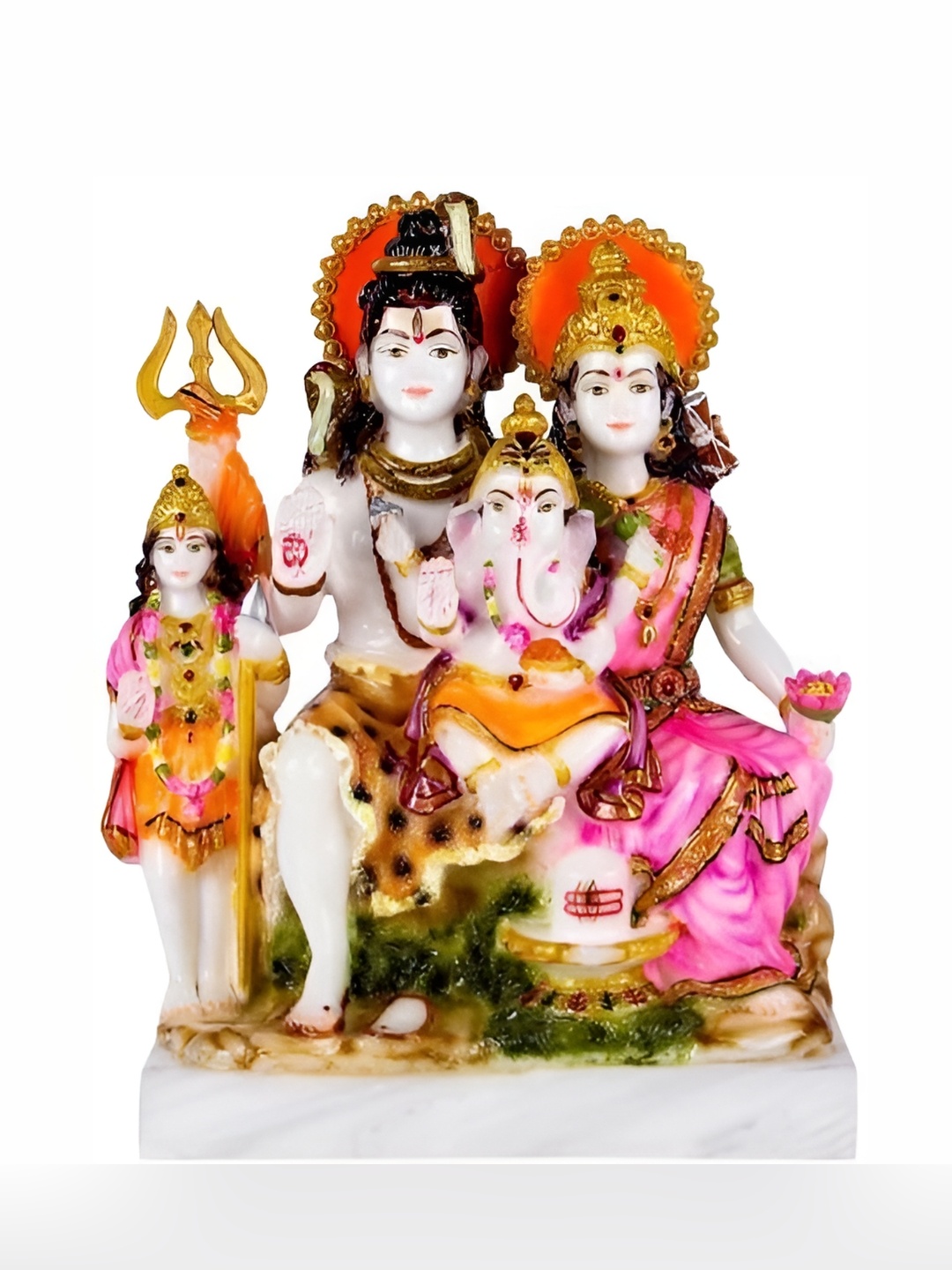 

krishnagallery1 White & Gold Toned Religious Marble Showpiece