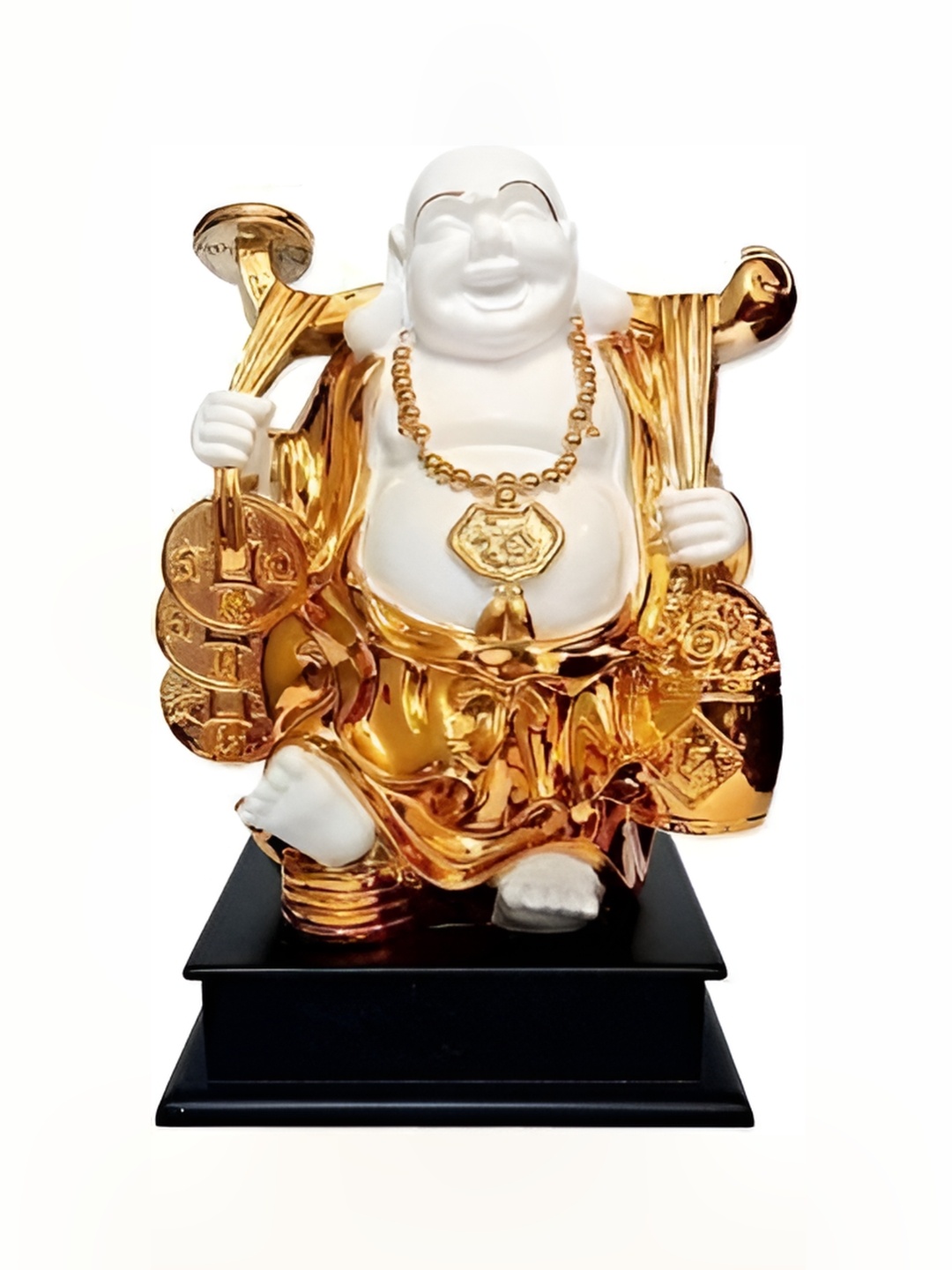 krishnagallery1 White & Gold toned Fengshui Showpiece