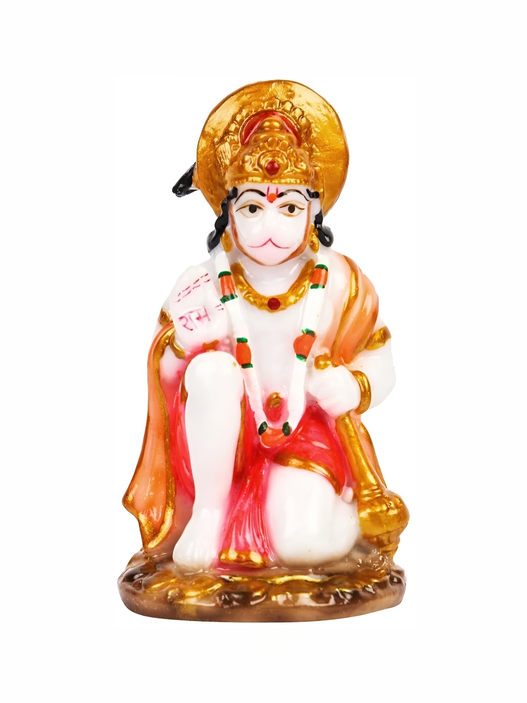 

krishnagallery1 White & Orange Hanuman Ji Showpiece