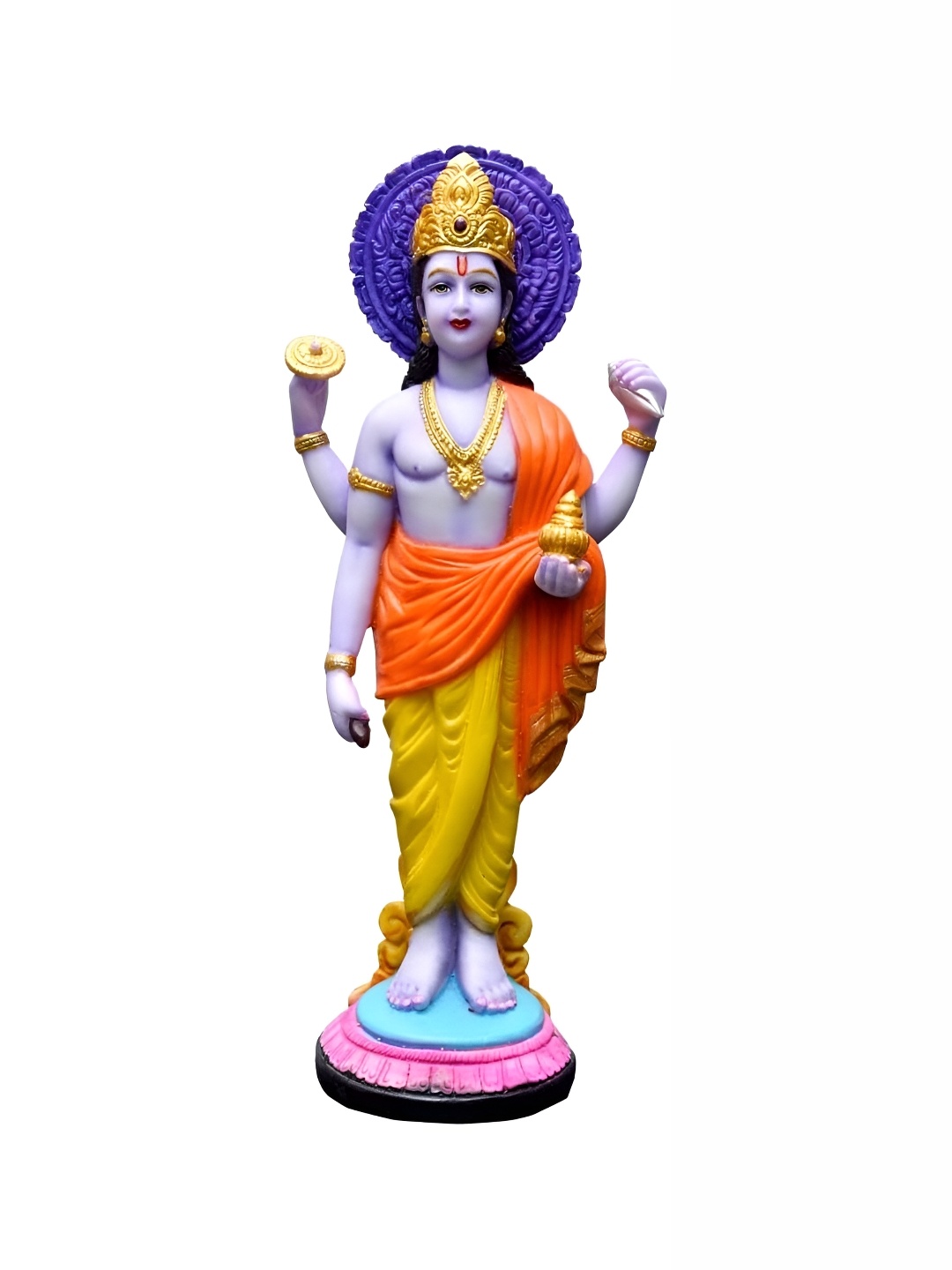 

krishnagallery1 Yellow & Orange Religious Idol Showpiece