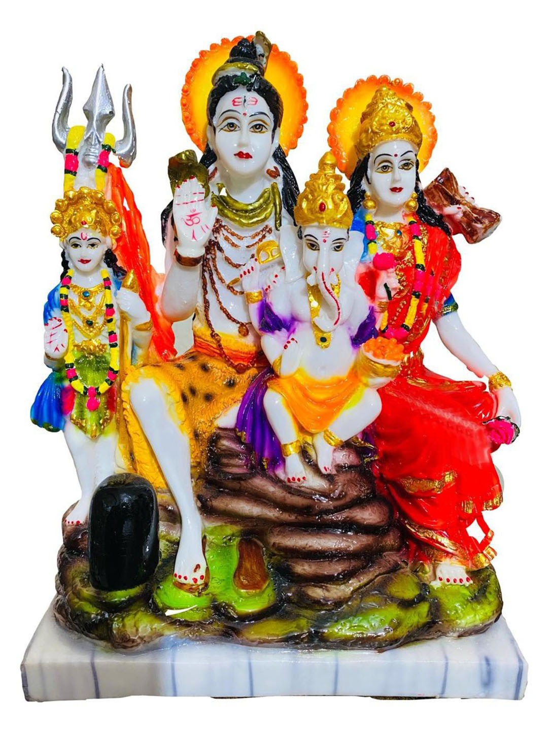 

krishnagallery1 White & Red Marble Shiv Parvathi Showpiece