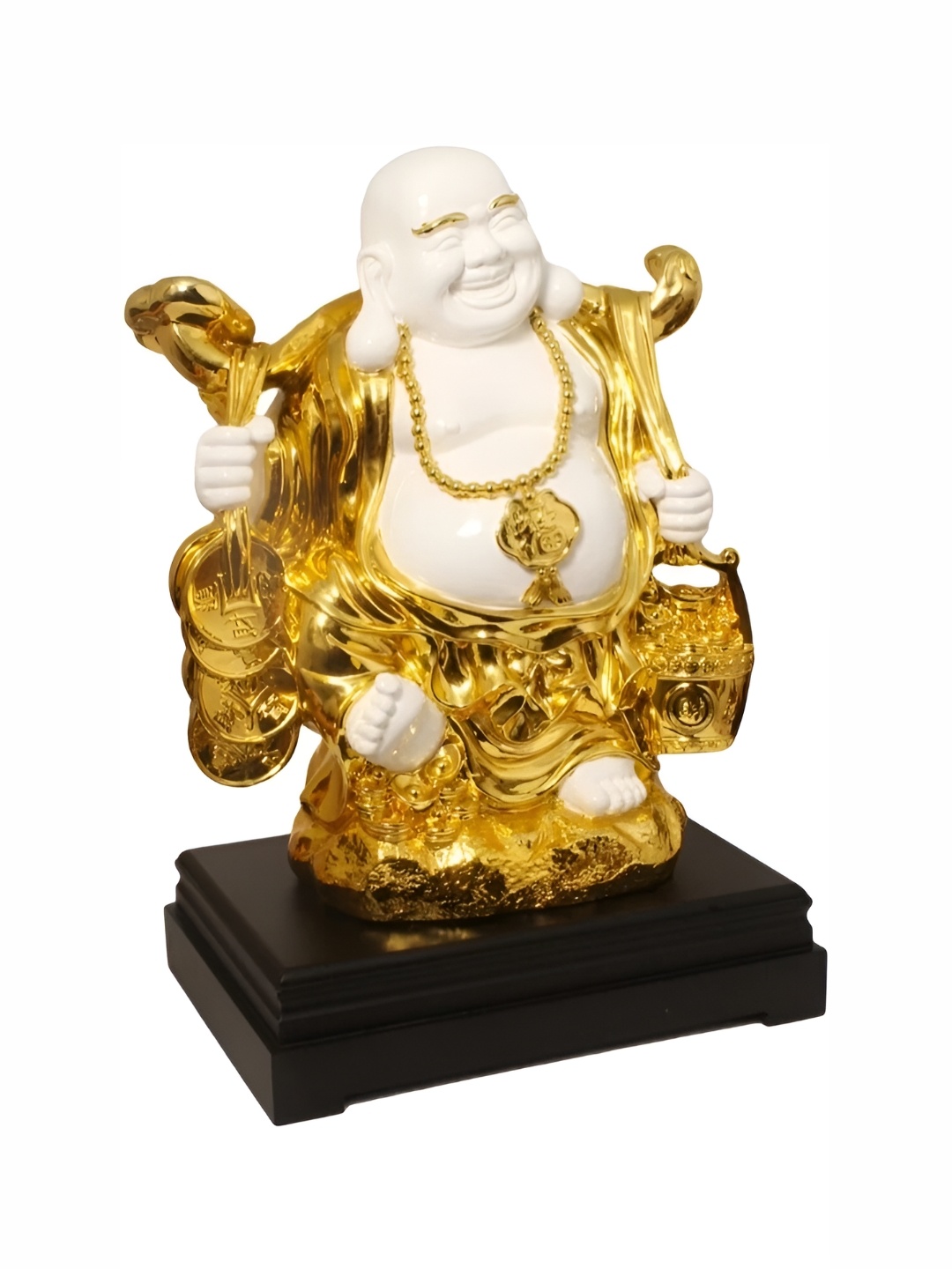 

krishnagallery1 White & Gold Toned Fengshui Metal Showpiece