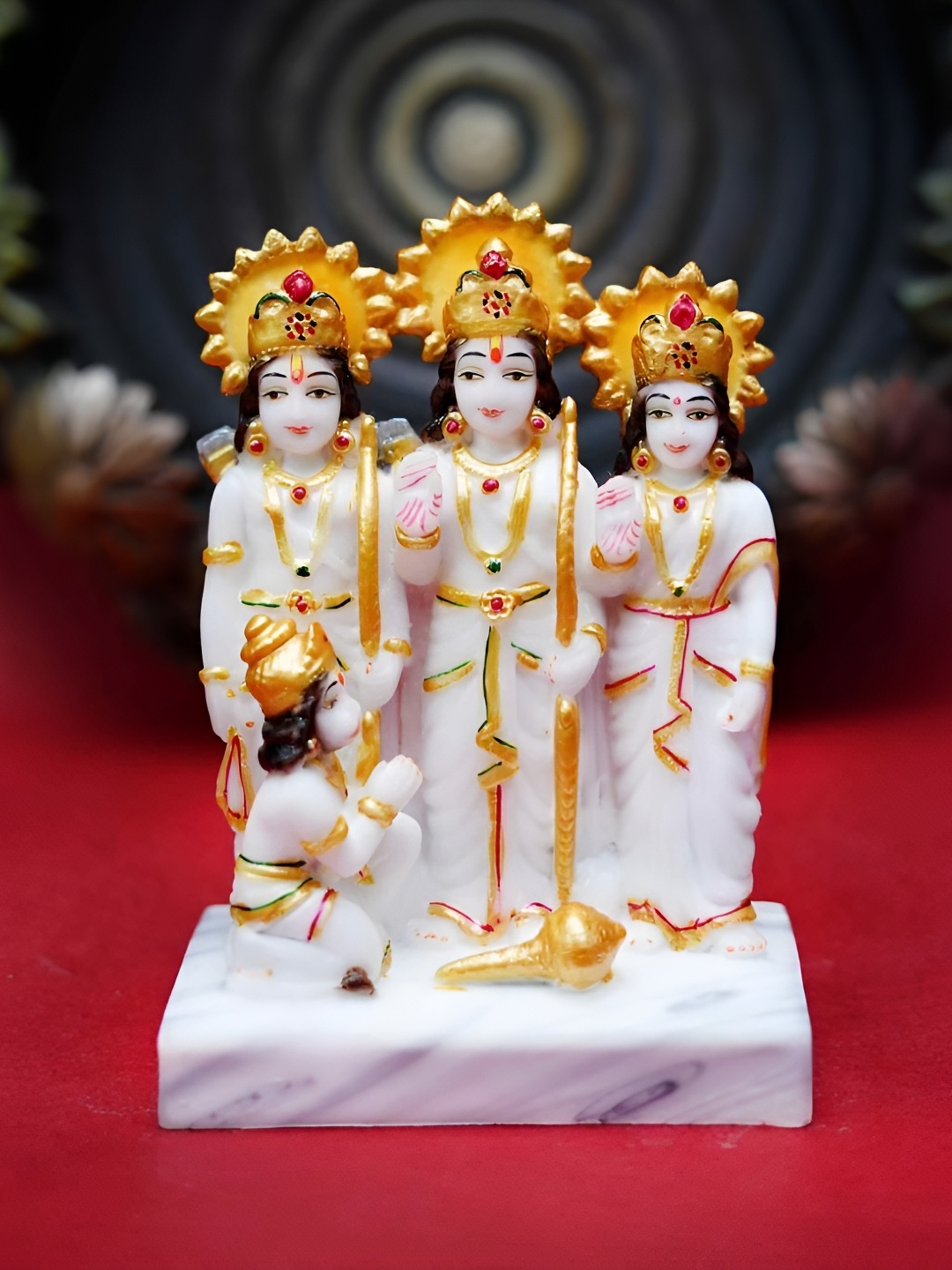 

krishnagallery1 White & Gold Marble Religious Showpiece