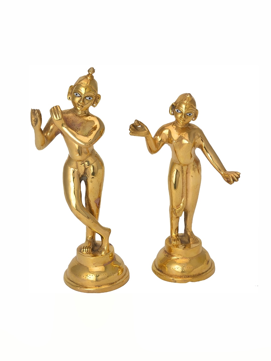 

krishnagallery1 Gold-Toned 2 Pieces Radhakrishna Idol Brass Showpieces