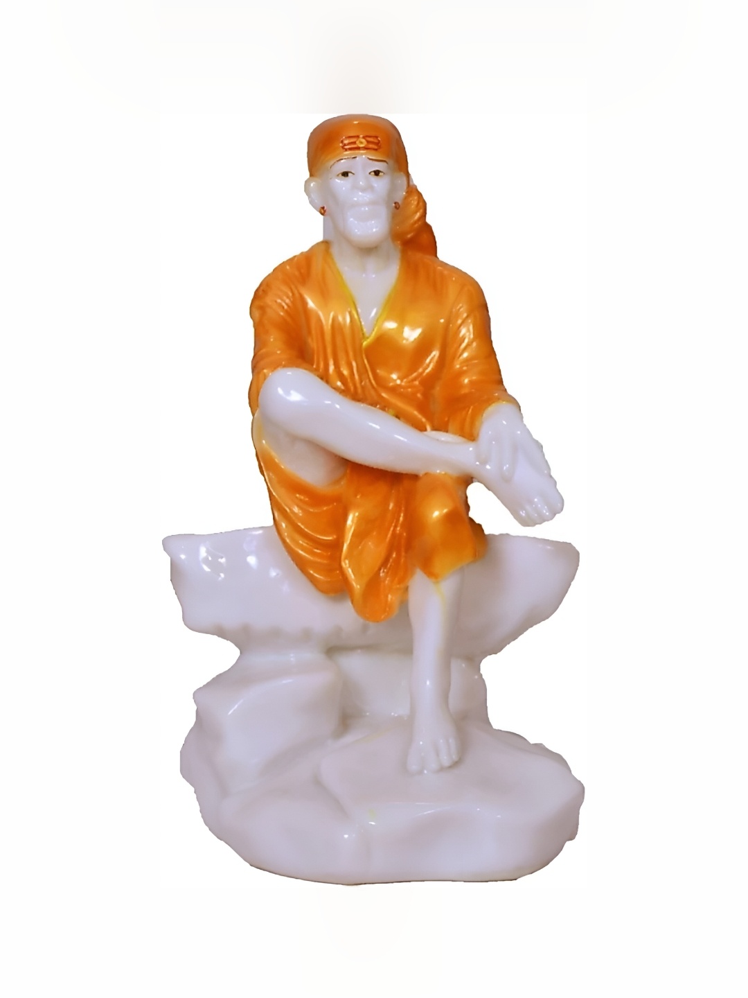 

krishnagallery1 Orange & White Marble Religious Showpiece