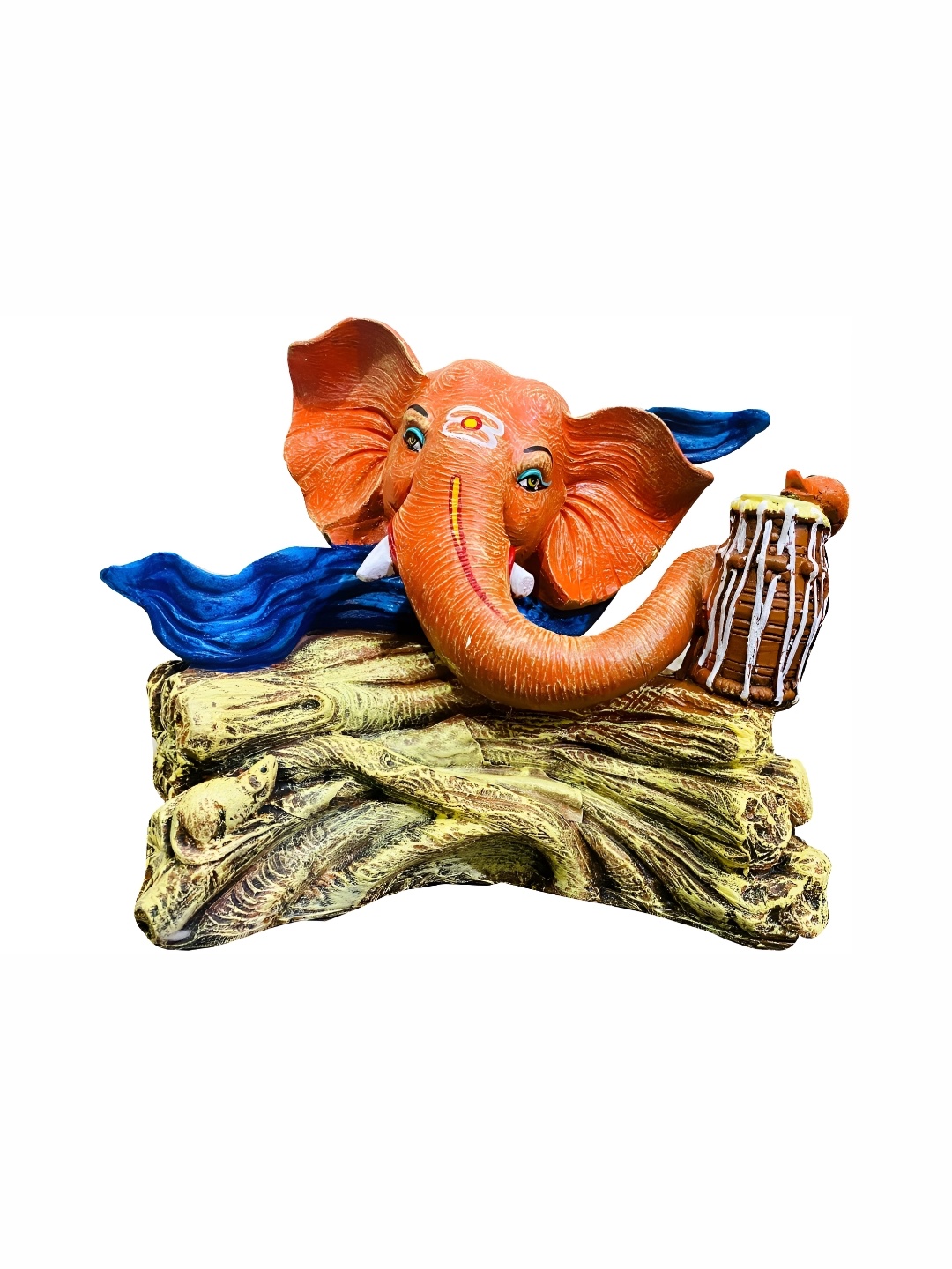 

krishnagallery1 Orange & Beige Lord Ganesha Idol Showpiece