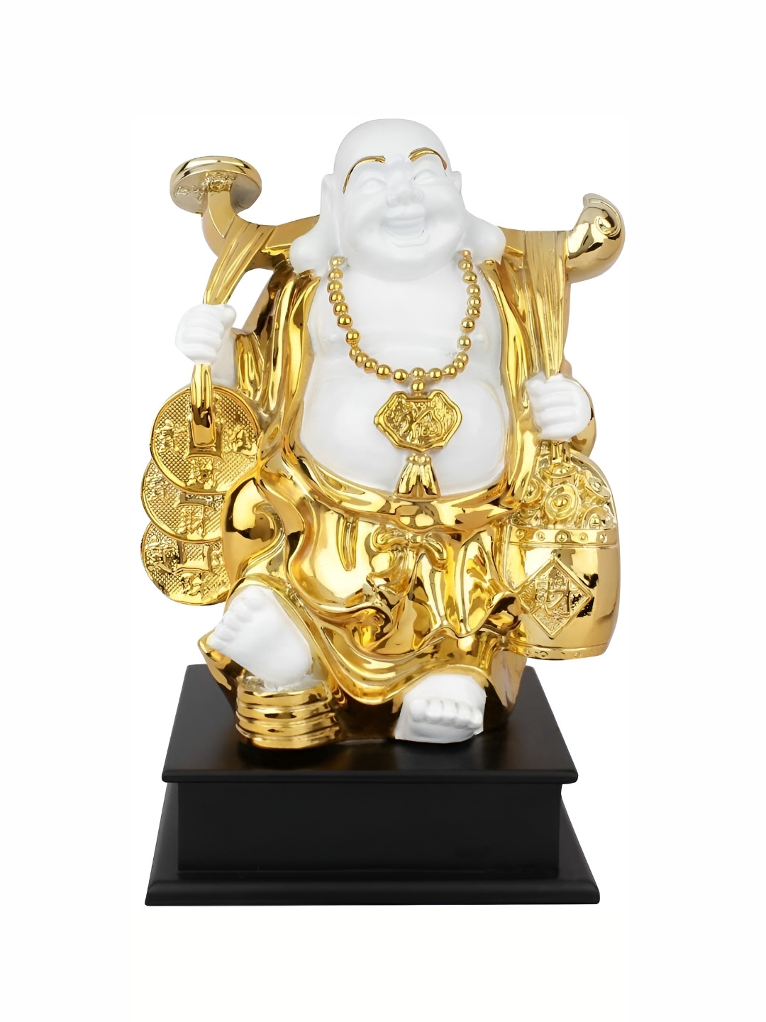 

krishnagallery1 White & Gold Buddha Figurine Showpiece