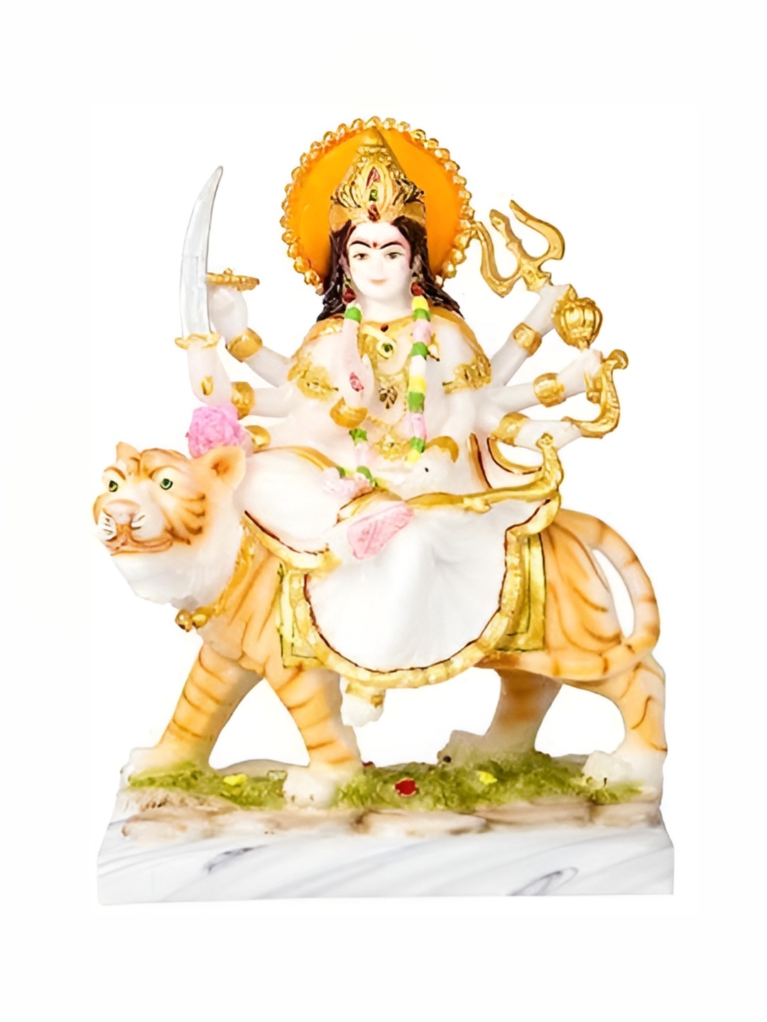 

krishnagallery1 White & Gold toned Marble Religious Idol Showpiece