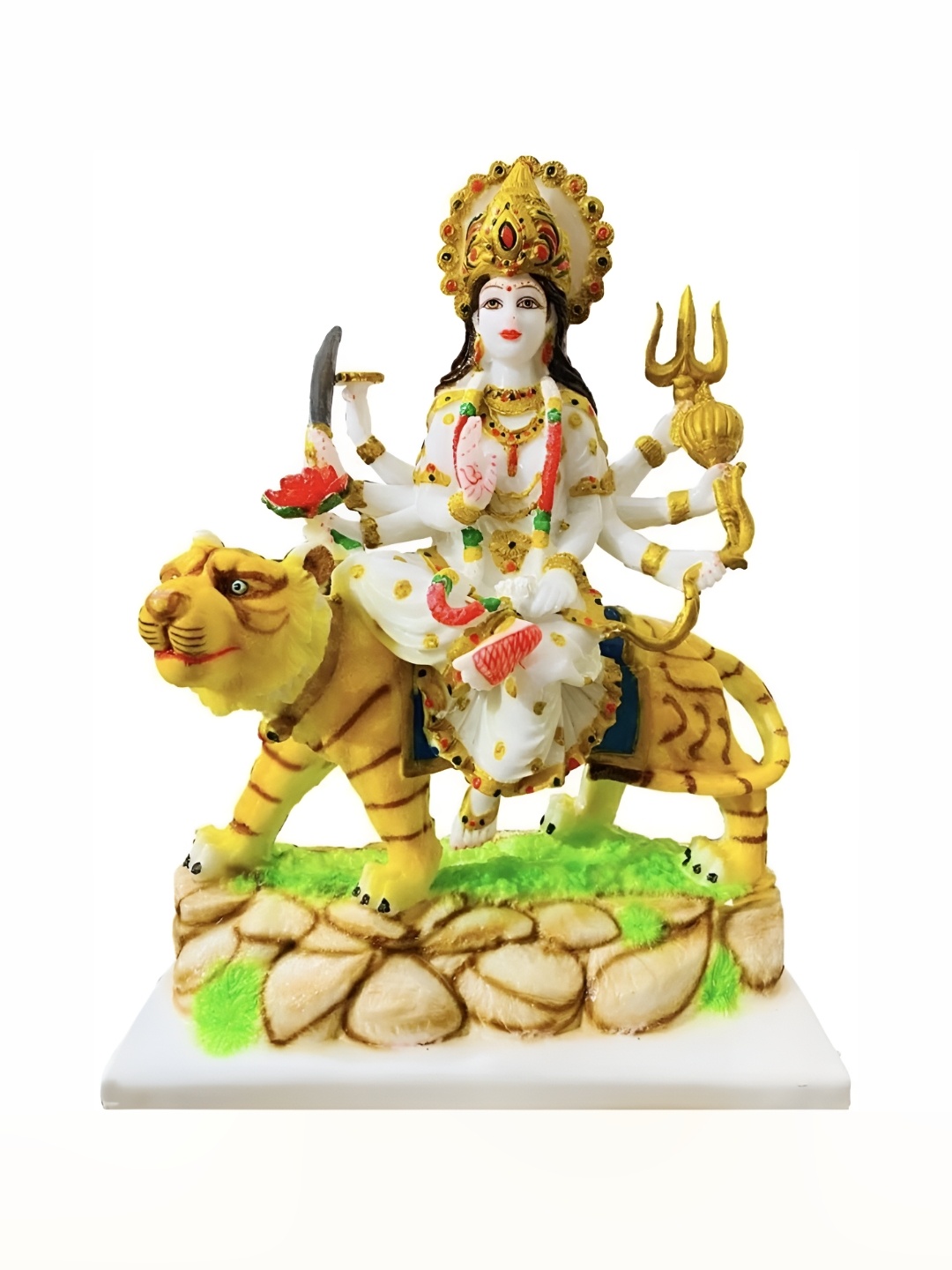 

krishnagallery1 Gold Toned & White Marble Religious Showpiece