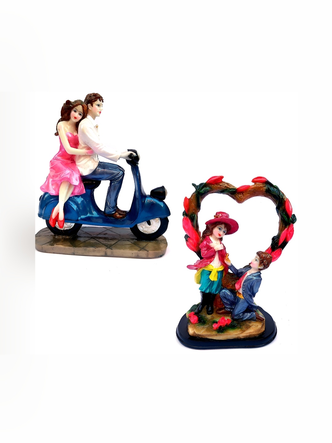 

krishnagallery1 Blue & Red 2 Pcs Marble Showpiece