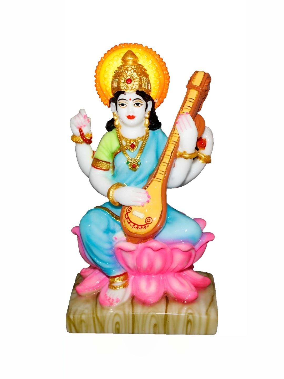 

krishnagallery1 White Religious Idol Saraswati Mata Showpiece