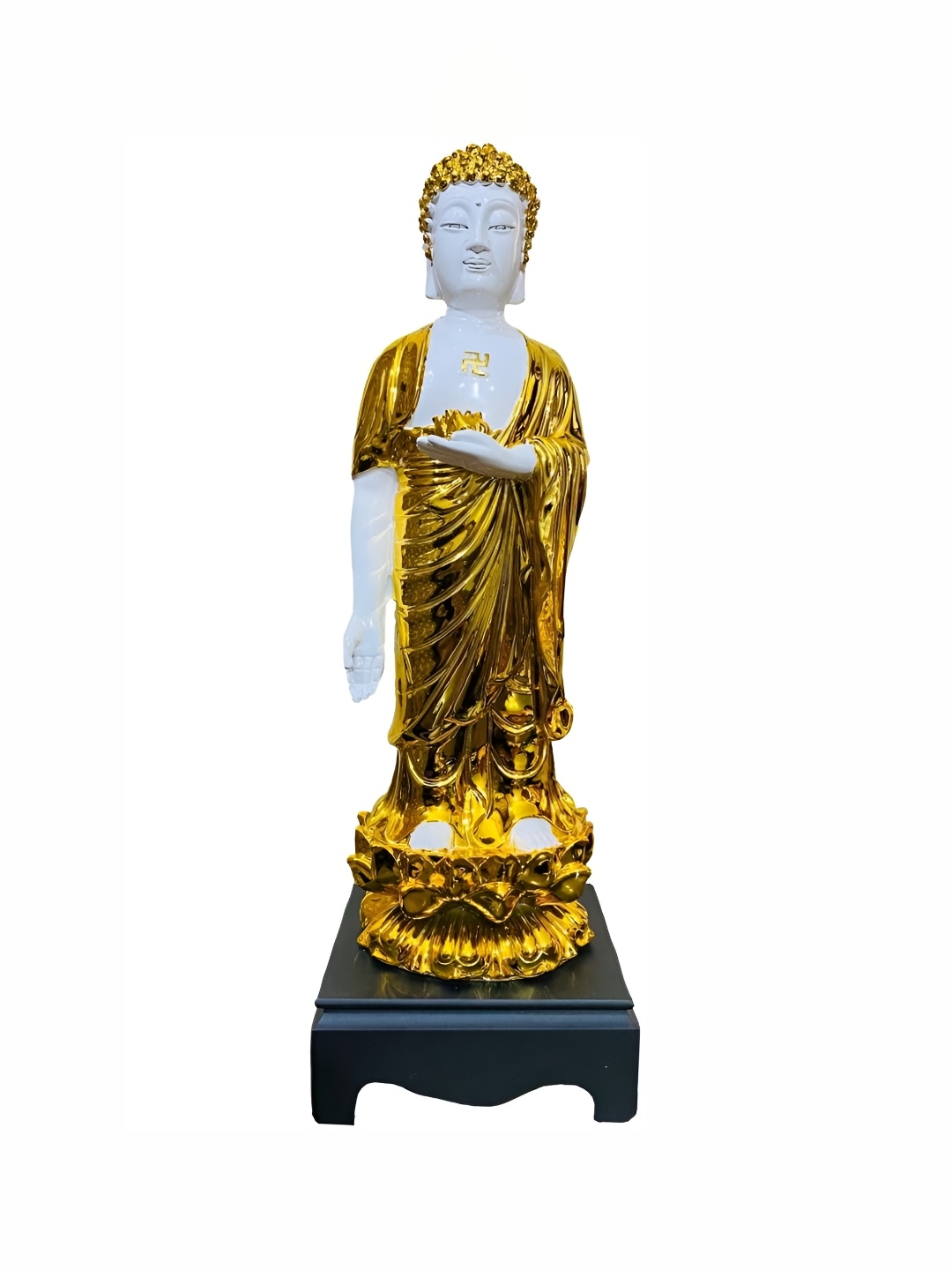 

krishnagallery1 Gold-Toned White Metal Buddha Showpiece