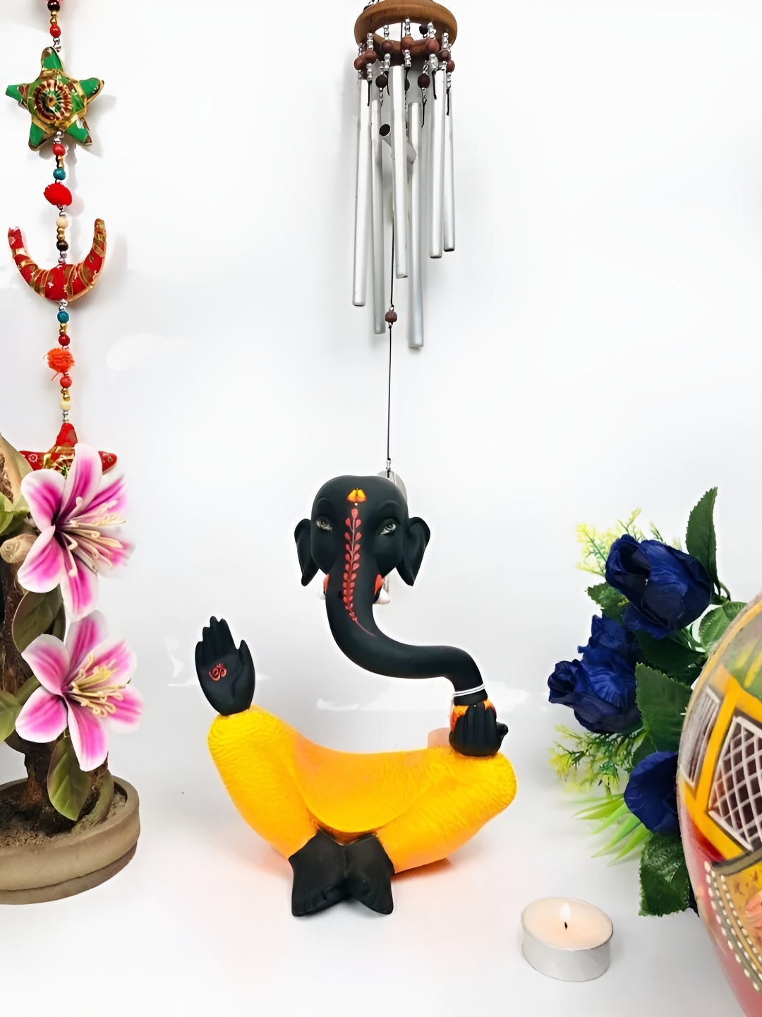 

krishnagallery1 Black Yellow 2 Pieces Ganesh Idol Showpiece