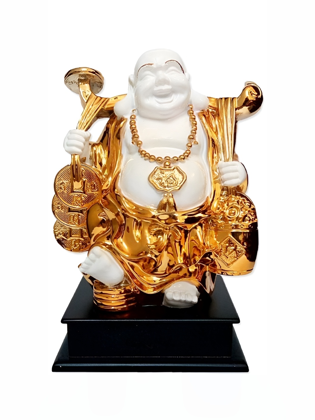 

krishnagallery1 White & Gold Toned Brass Idol Showpiece