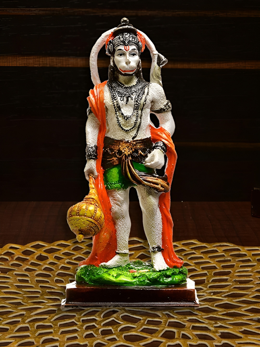 

krishnagallery1 White & Orange Religious Idol Small Showpiece