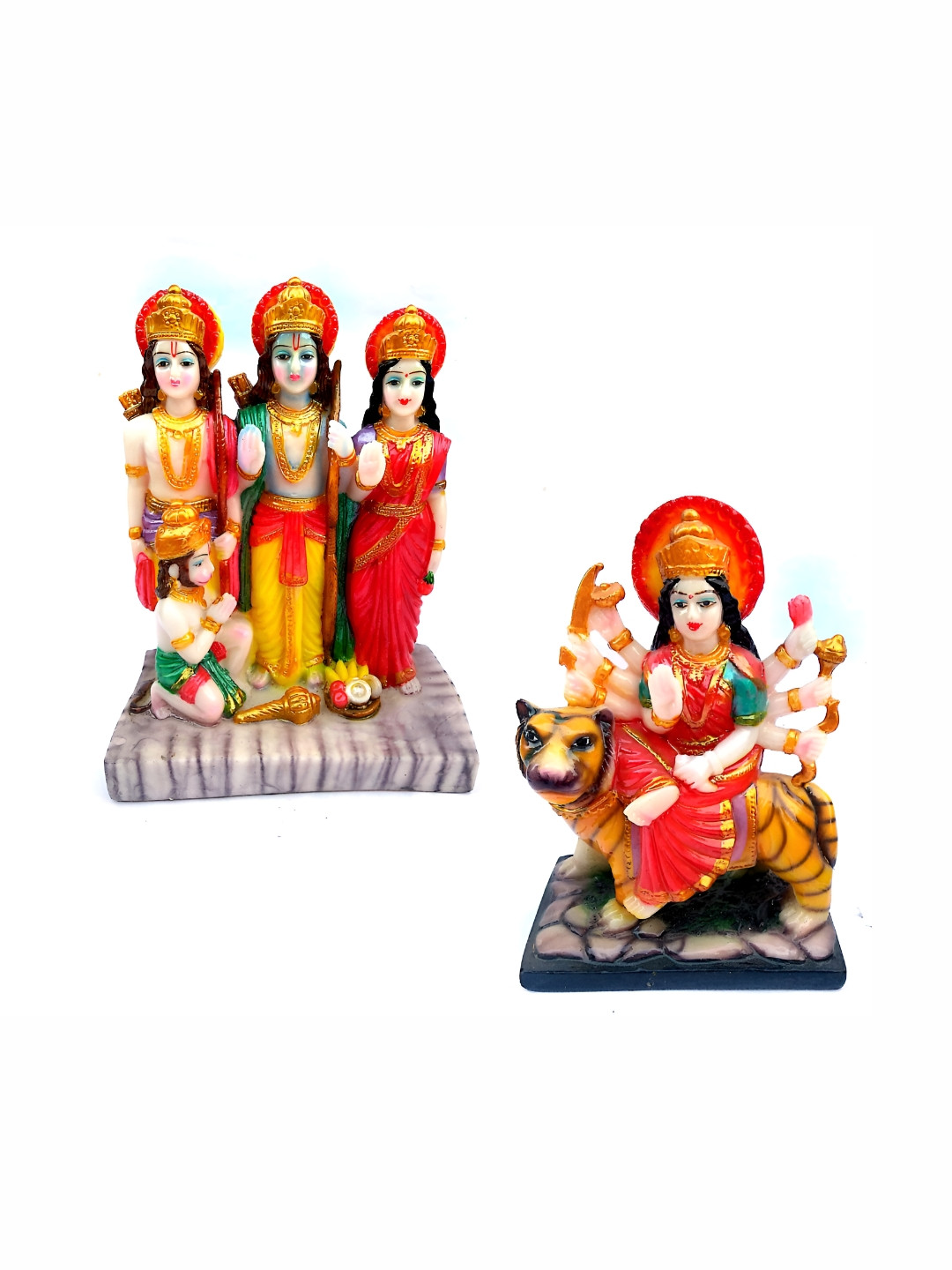 

krishnagallery1 2 Pieces White & Red Marble Small Religious Showpiece