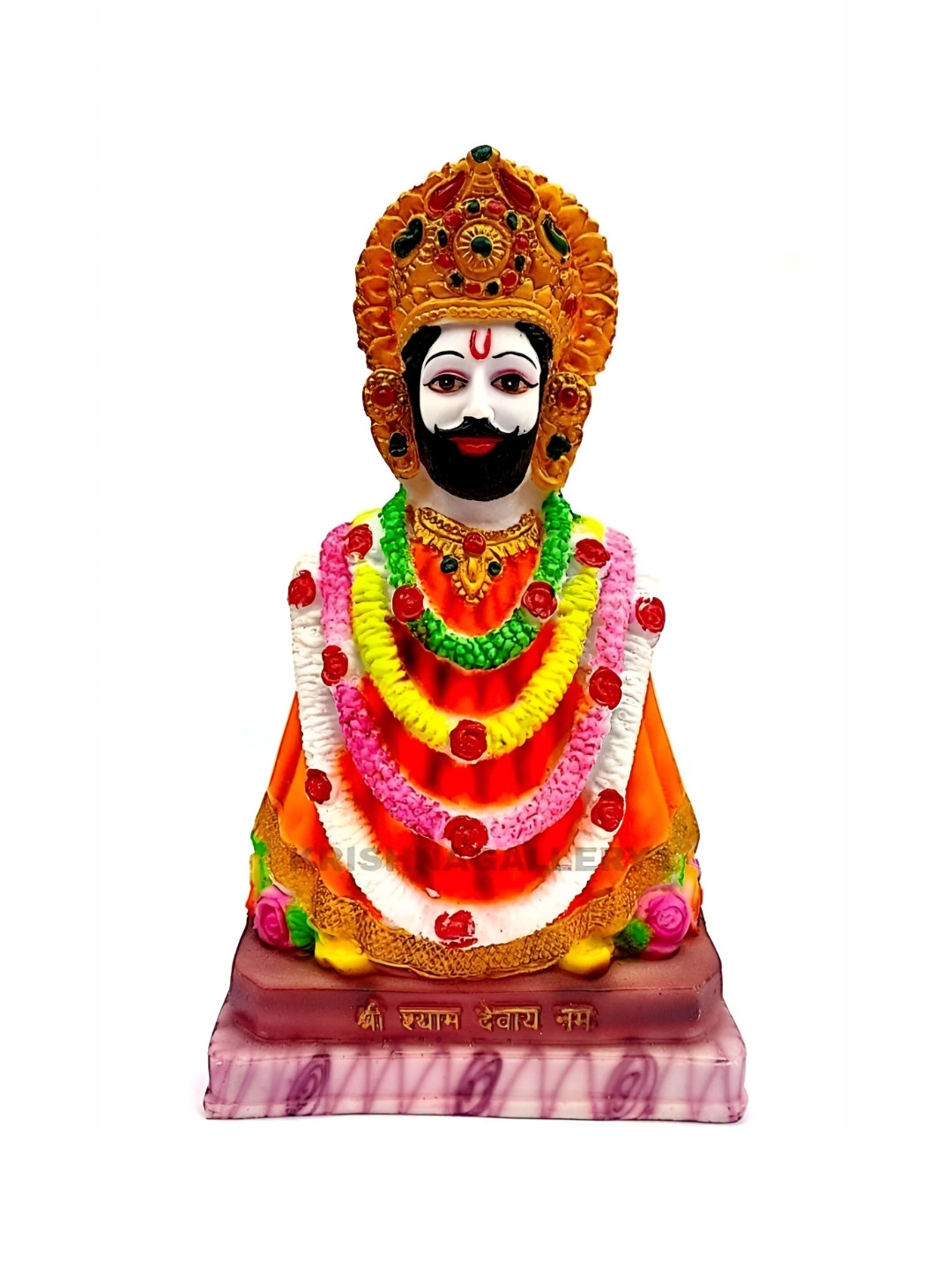 

krishnagallery1 White & Orange Religious Showpiece