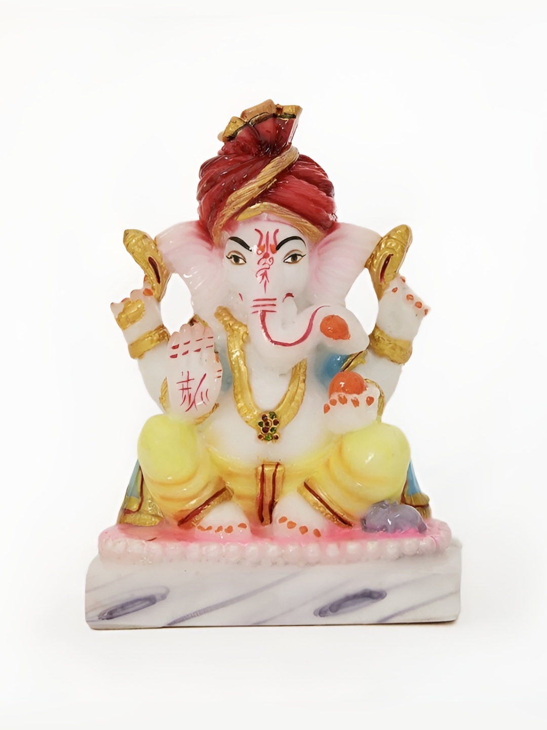 

krishnagallery1 White & Yellow Marble Ganesh Ji Idol Showpiece