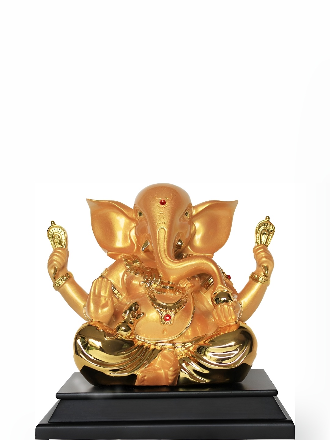 

krishnagallery1 Gold Toned & Black Metal Religious Medium Idol Showpiece