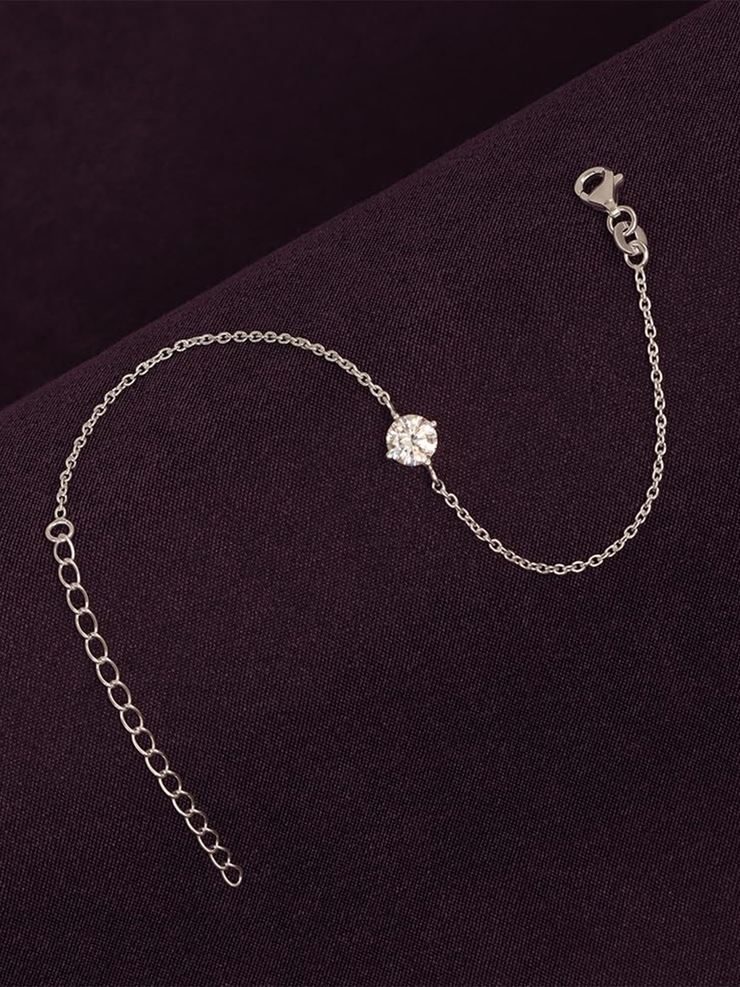 

LeCalla Sterling Silver Cubic Zirconia Handcrafted Silver Plated Link Bracelet