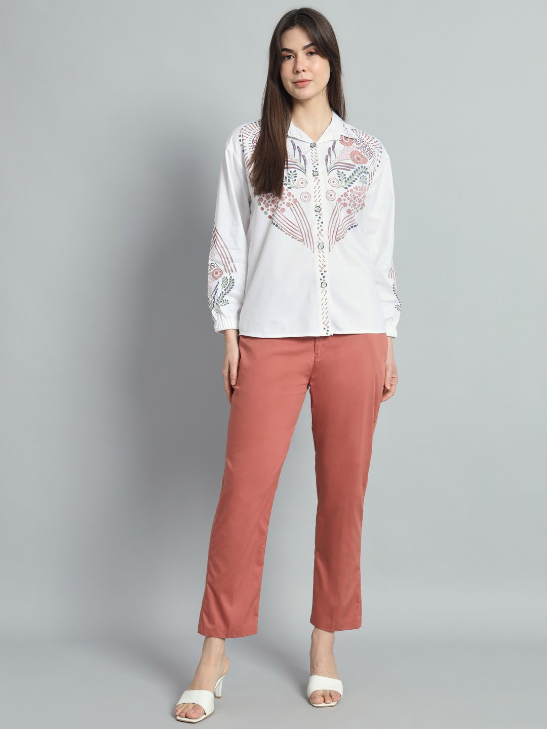 

NEWD Floral Printed Shirt With Trousers, White