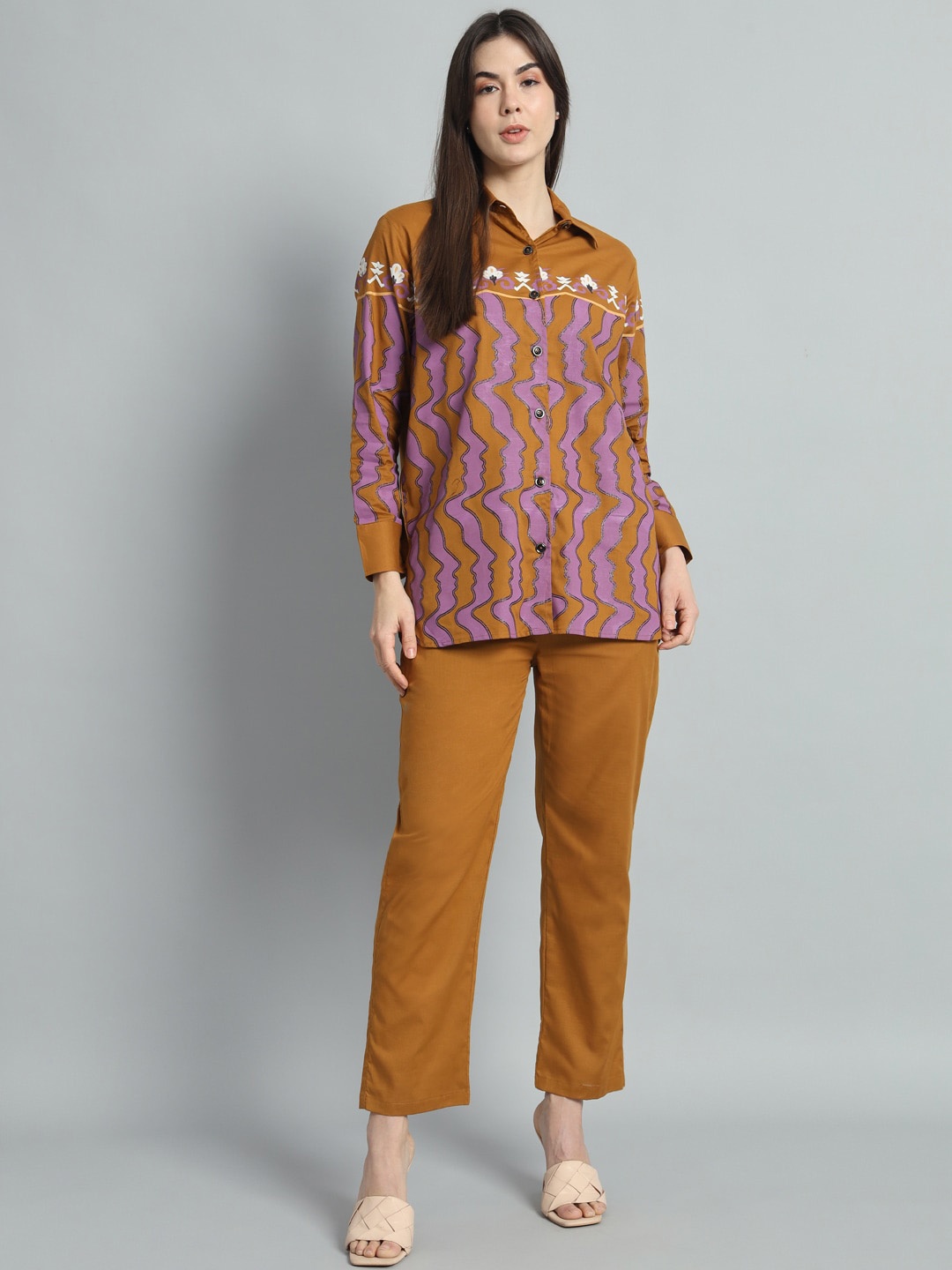 

NEWD Shirt Collar Tunic & Trousers Co-Ords, Mustard